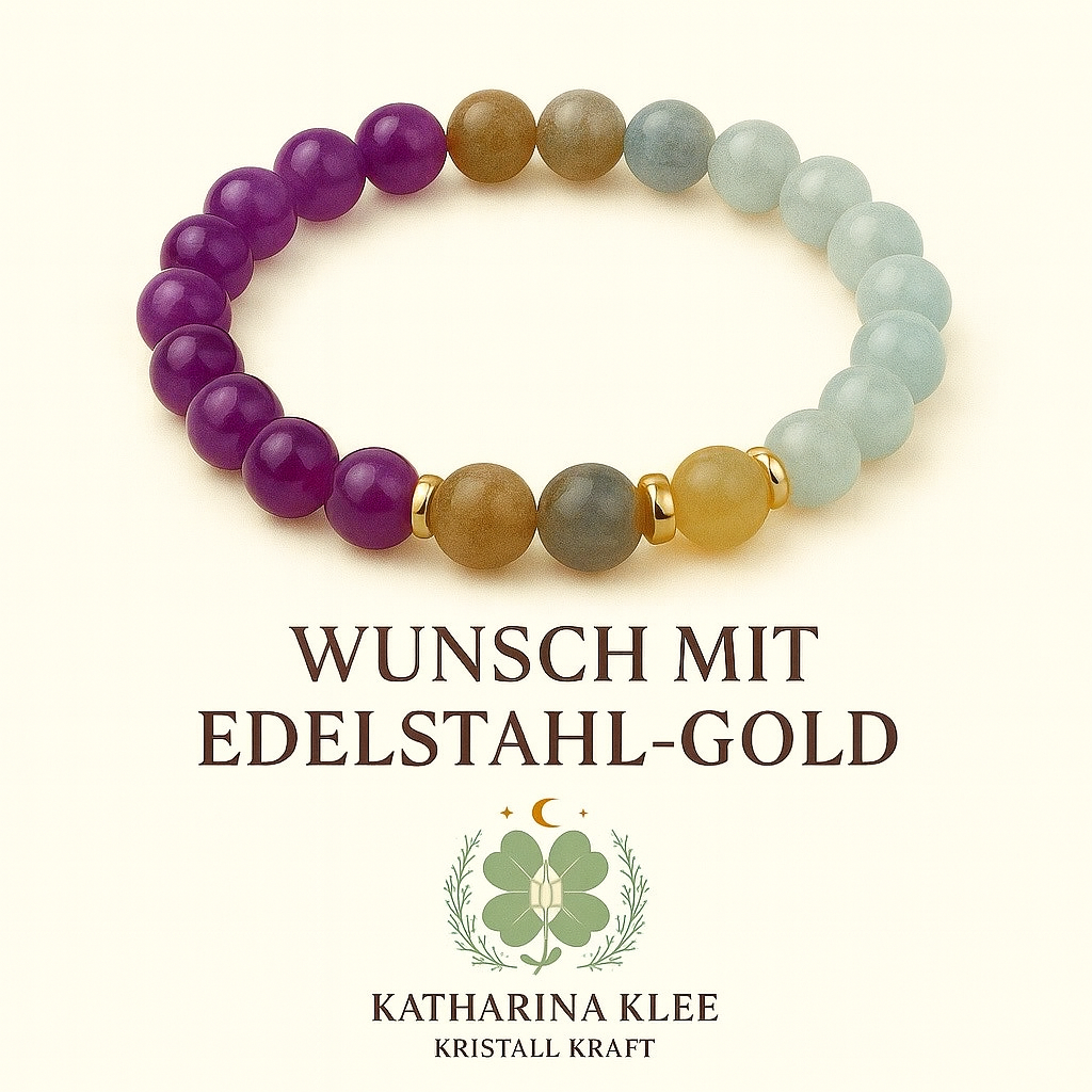 Seelenfarben-Armband – individuelles Unikat nach deiner persönlichen Berechnung (Beispiel: Katharina Klee, facettierte 4 mm Perlen)