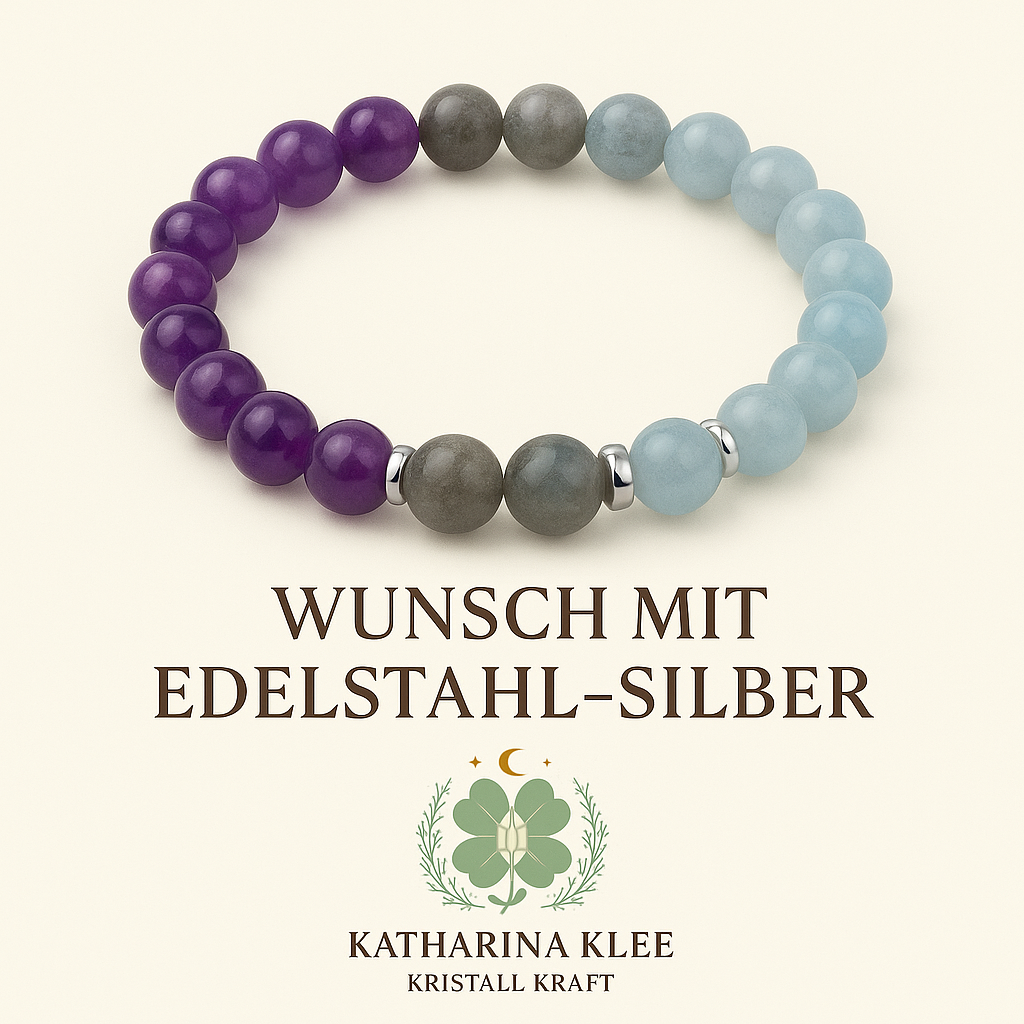 Seelenfarben-Armband – individuelles Unikat nach deiner persönlichen Berechnung (Beispiel: Katharina Klee, facettierte 4 mm Perlen)