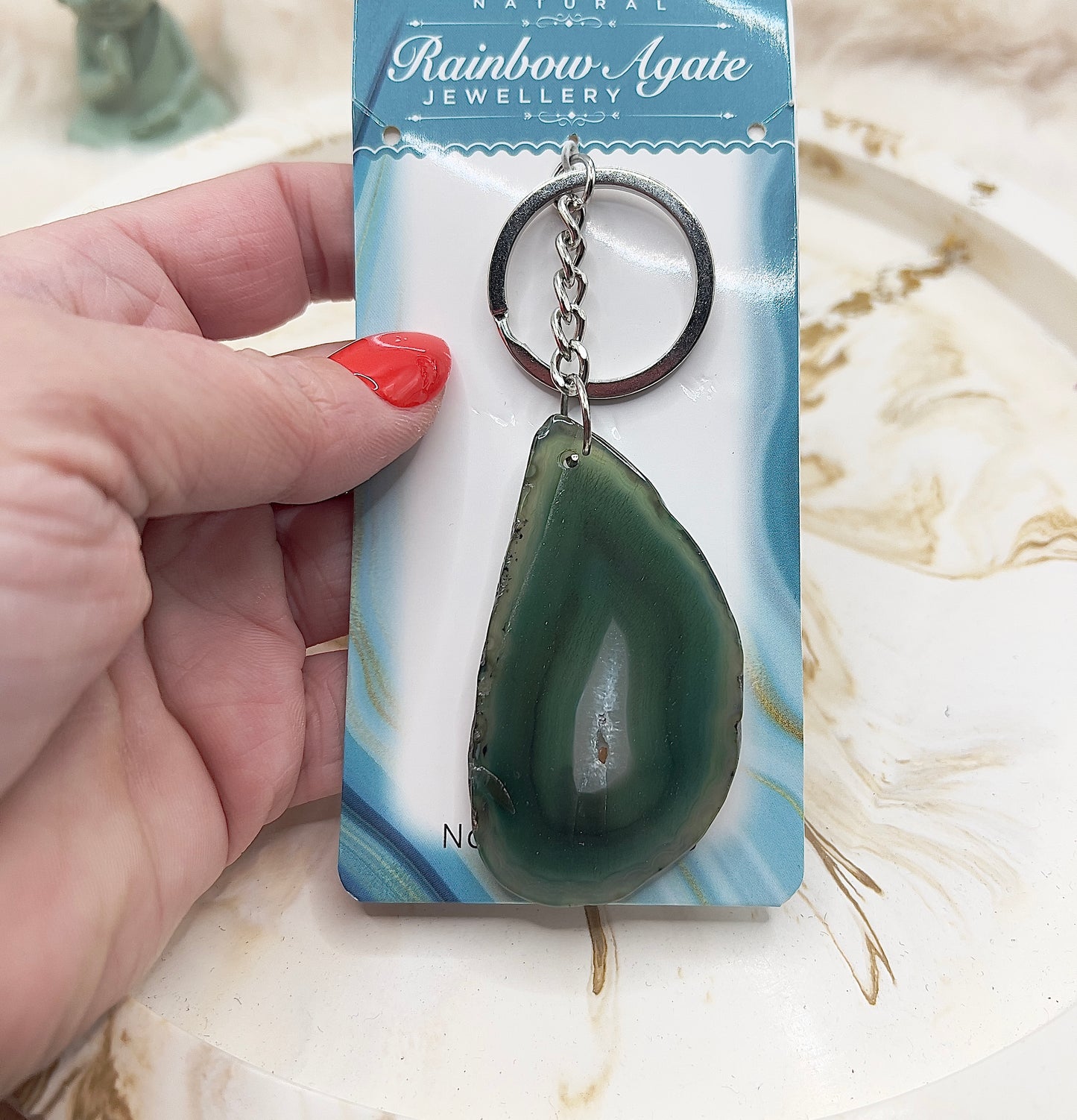 ⭐ Adventstürchen 6 – Rainbow Agate Schlüsselanhänger (verschiedene Farben) – heute 20% günstiger!