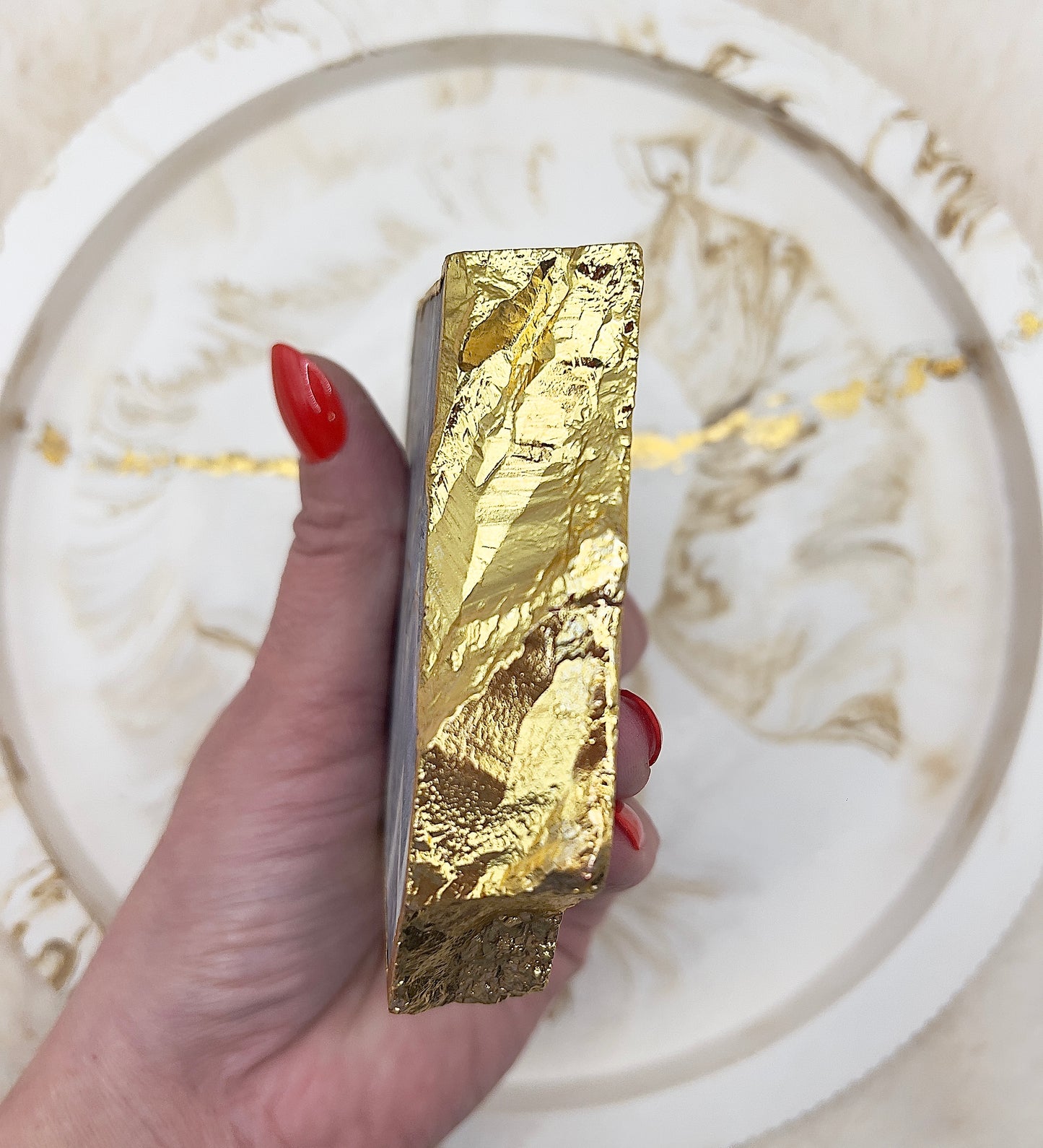 Amethyst-Teelichthalter – handgeschliffen & 24K vergoldet | 358 g | Luxus-Dekostück