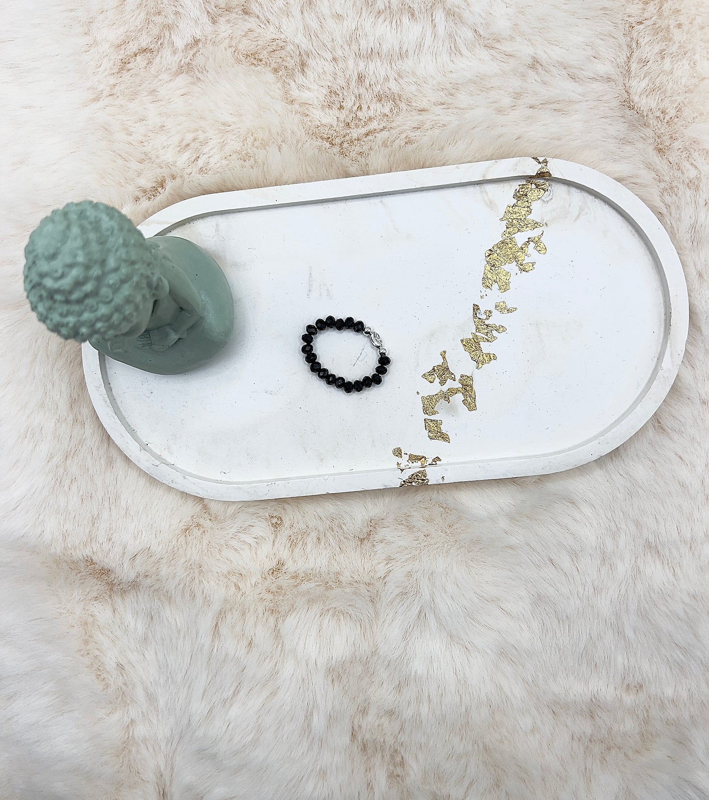 Edelsteinring Schwarzer Turmalin facettiert | 3,5 mm | Muschel 925 Silber