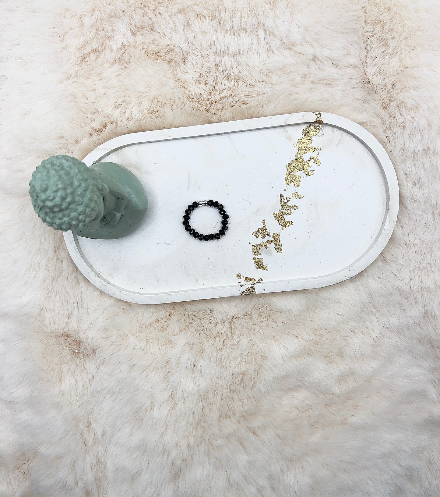 Edelsteinring Schwarzer Turmalin facettiert | 3,5 mm | 925 Silber Abstandsperlen