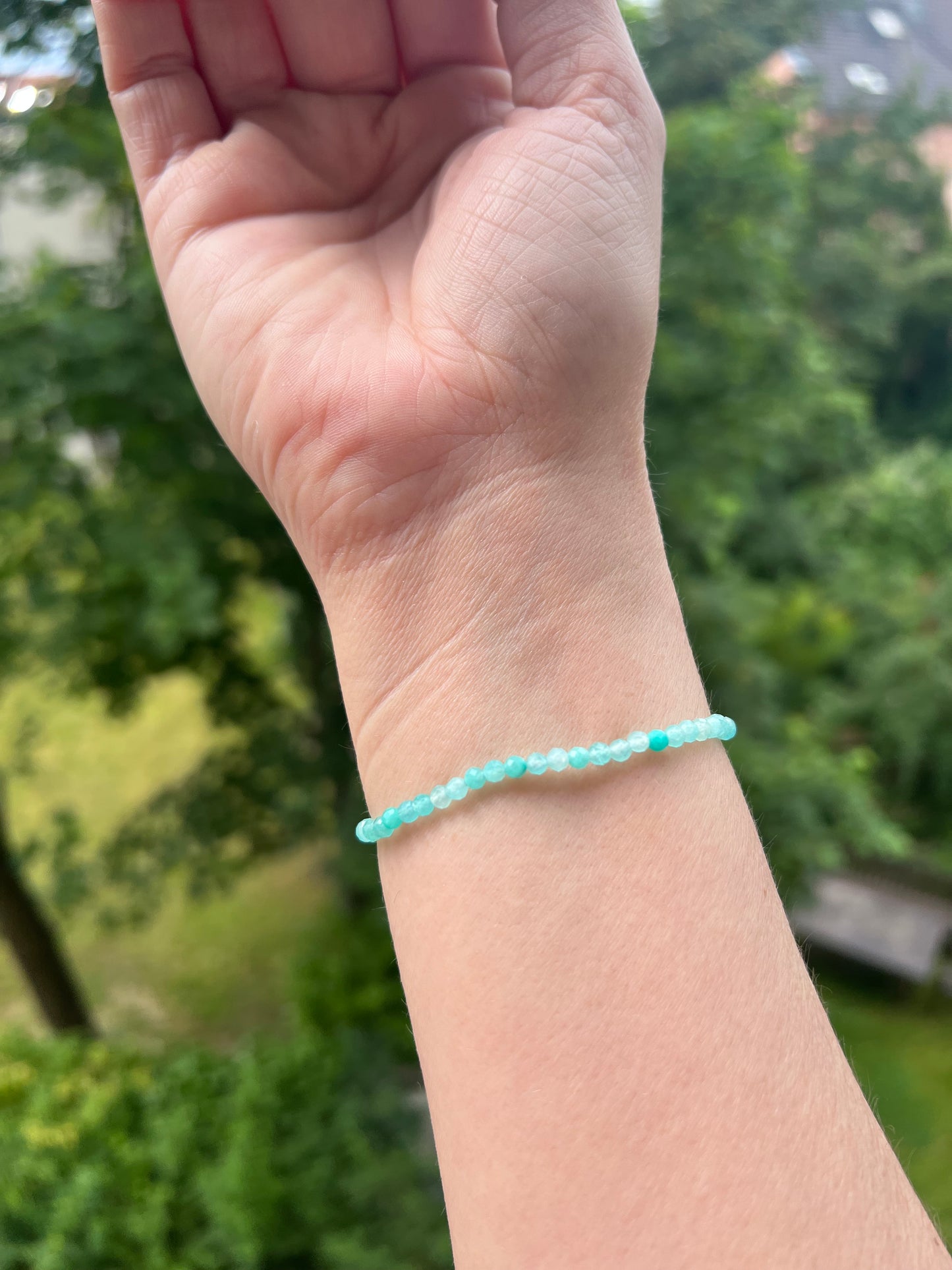 Aquamarin - Armband mit Muschel - Klarheit & Leichtigkeit in Wellenform