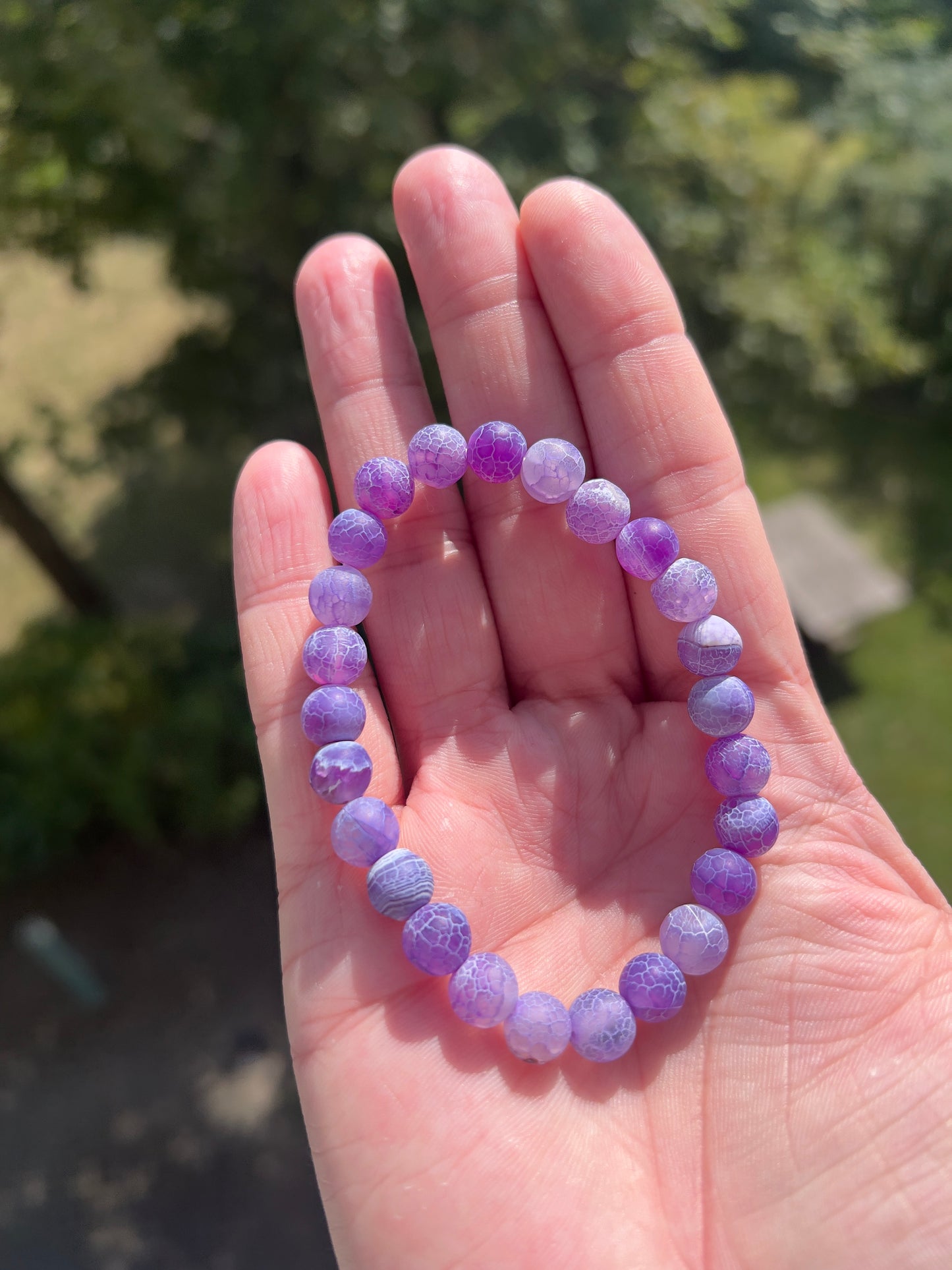 Schlangenhaut - Achat - Armband 8mm - Lila