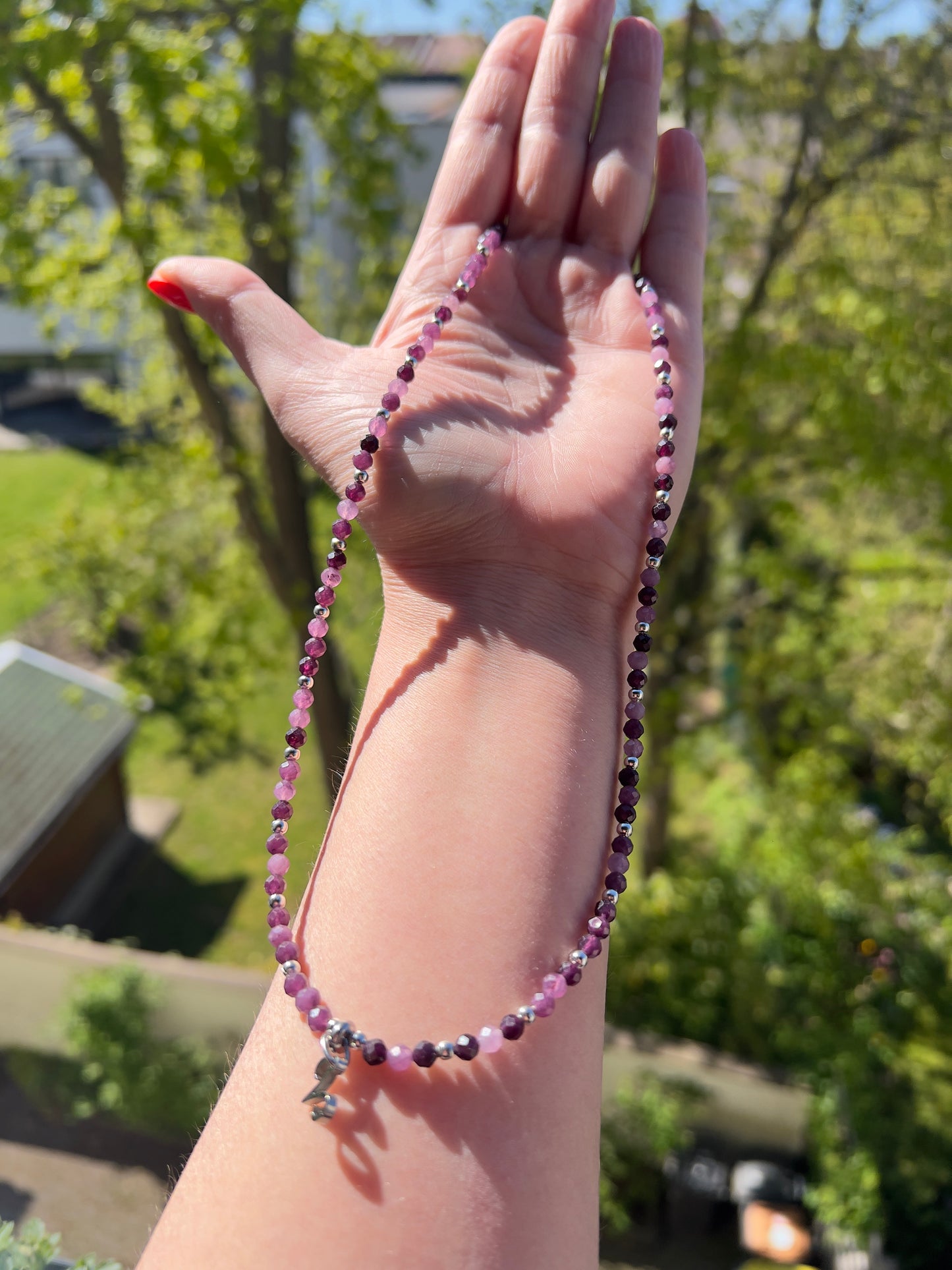 Sternzeichenkette Widder – Amethyst & Edelstahl Silber