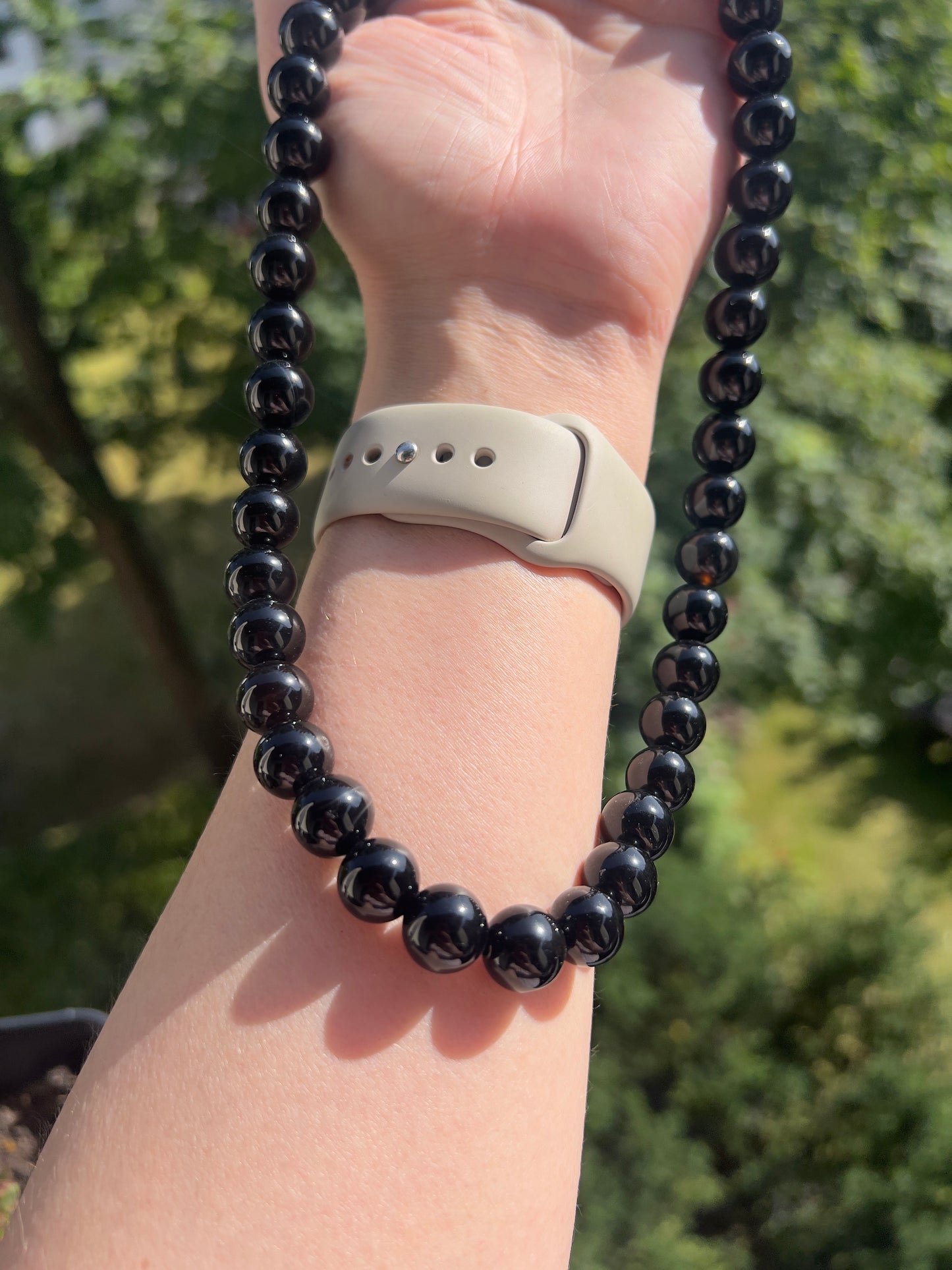 Schwarzer Turmalin - Statement - Piece Kette ( 10mm )