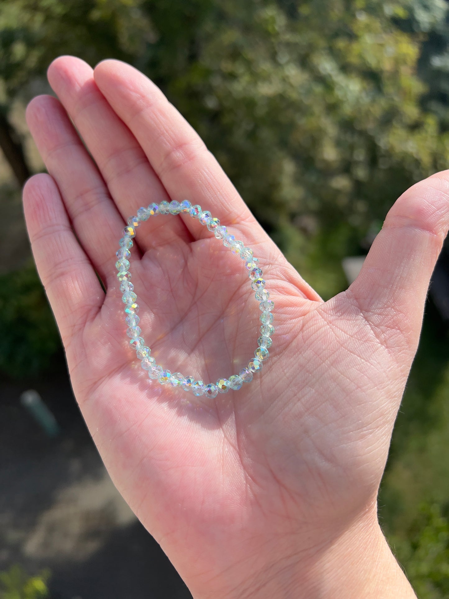 Armband aus facettiertem österreichischem Kristall in Mint – 4 mm, wahlweise pur, mit 925er Silber oder vergoldetem Edelstahl