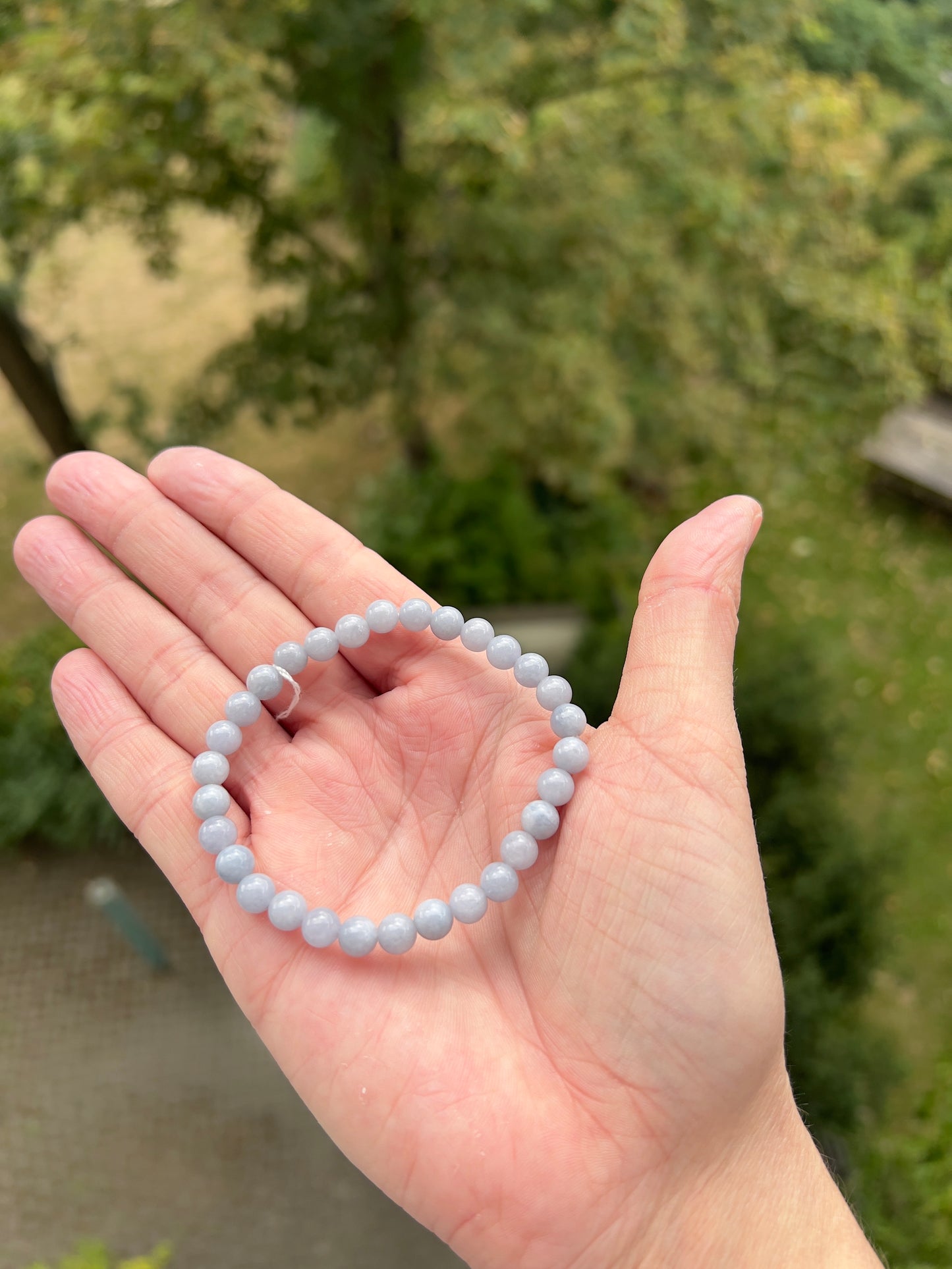 Armband „Ruhe & Vertrauen“ – Blauer Chalcedon 6 mm