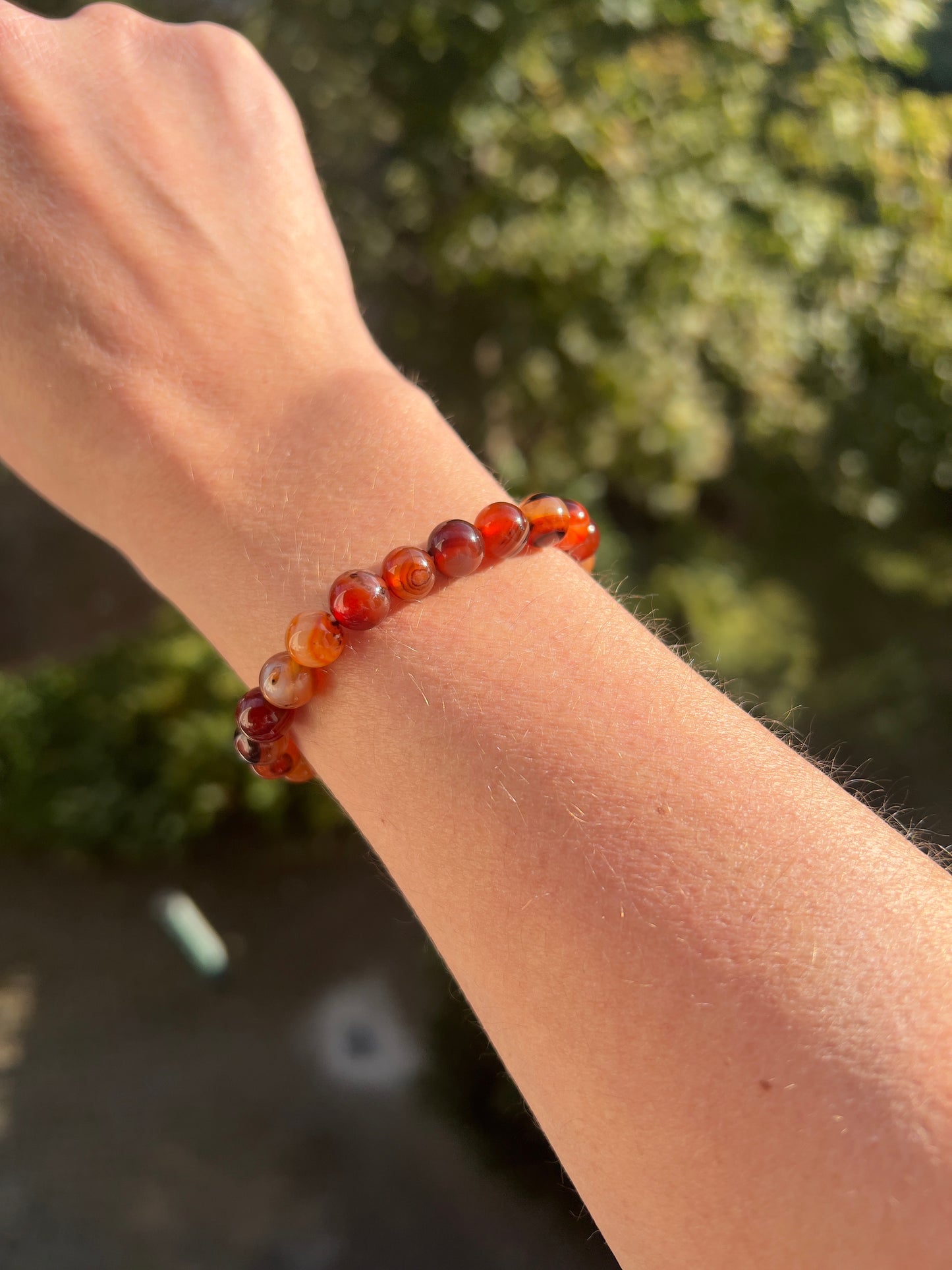 Roter Achat Armband 8 mm – AAA-Qualität – Schutz & innere Stärke