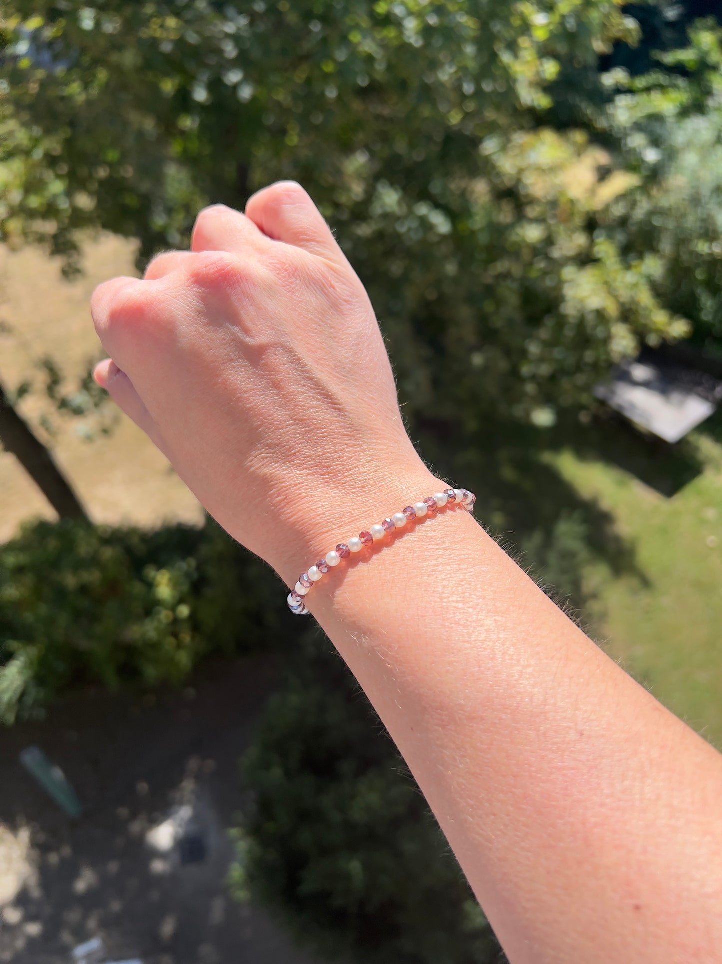 Armband mit facettiertem Amethyst 4mm & 4 mm Anezus-Perlen