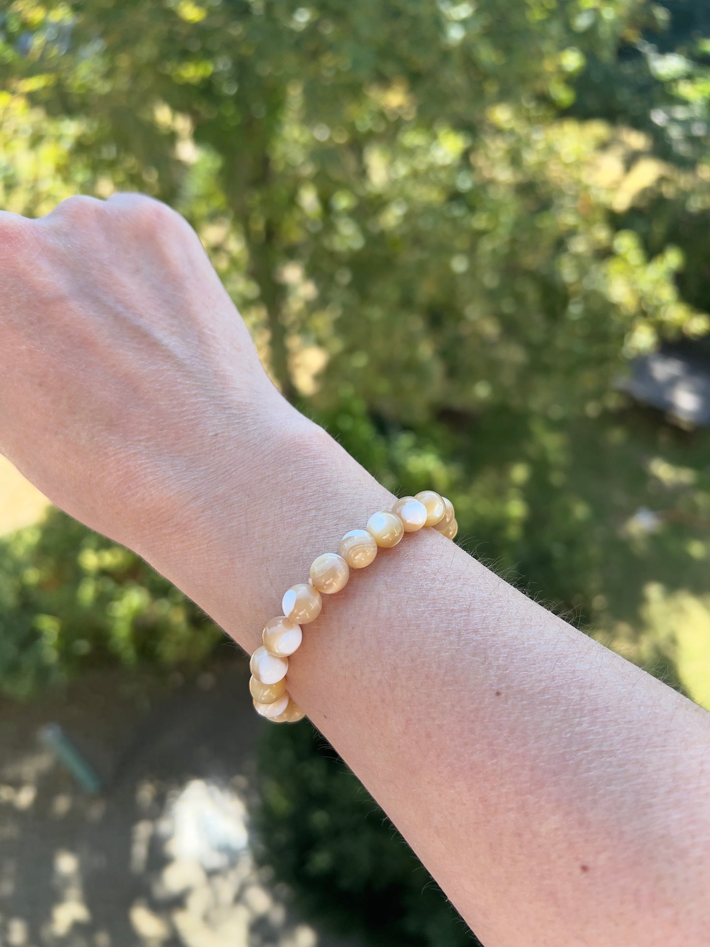 Margarita Mondstein Armband – 8 mm | Mit silbernem Schimmer für Intuition & innere Balance