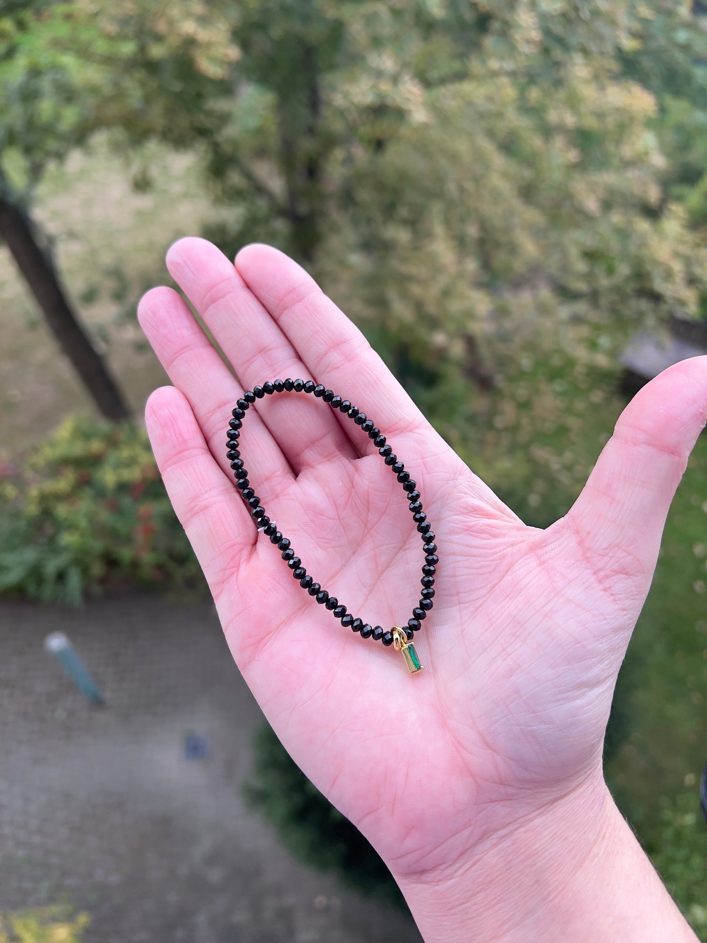 💚 Herzensschutz & Harmonie – Armband aus facettiertem Turmalin (3 mm) mit grünem Turmalin-Anhänger