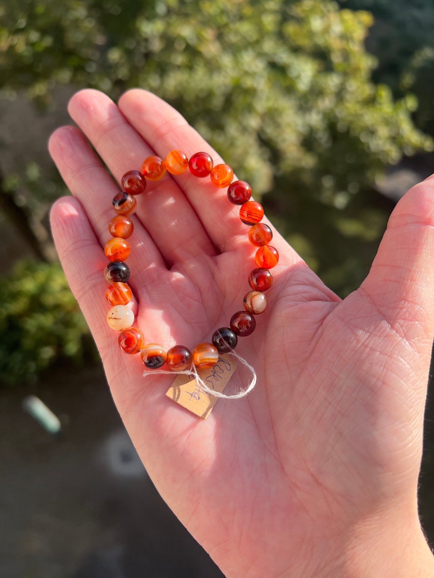 Roter Achat Armband 8 mm – AAA-Qualität – Schutz & innere Stärke