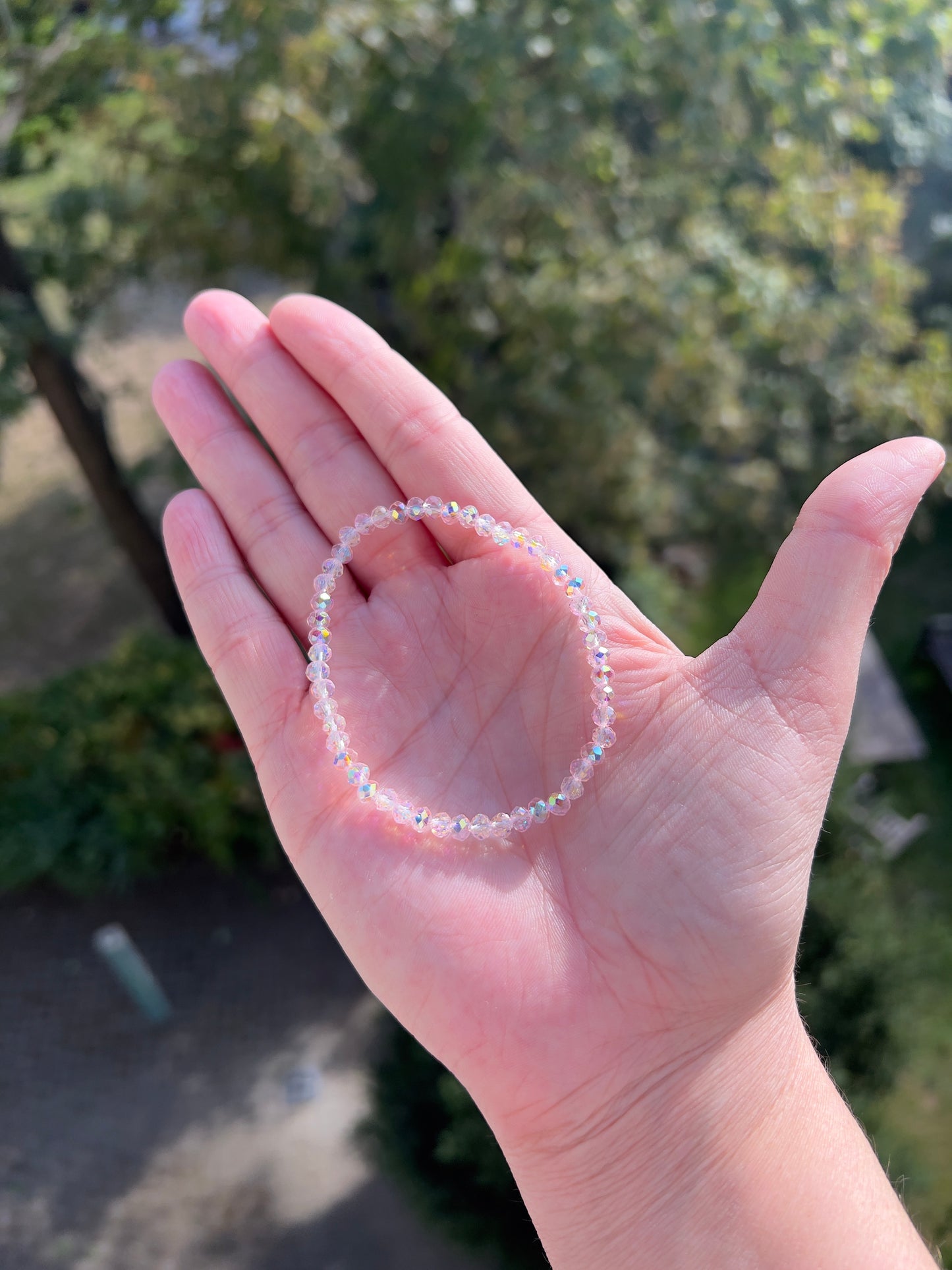 Armband aus facettiertem österreichischem Kristall in zartem Rosé – 4 mm, wahlweise pur, mit 925er Silber oder vergoldetem Edelstahl