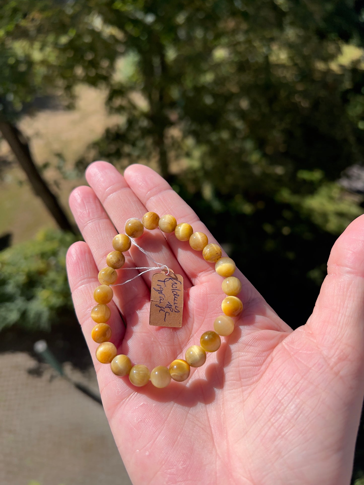 Armband – Goldenes Tigerauge 8 mm runde Perlen (elastisch, handgefertigt)