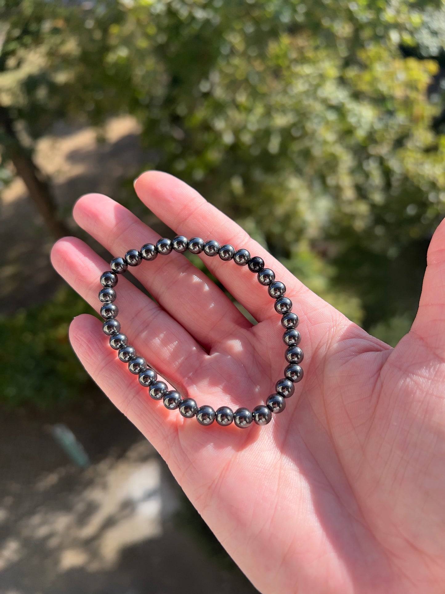 Armband Hämatit & Schwarzer Turmalin – 6 mm Schutz- & Energieausgleich