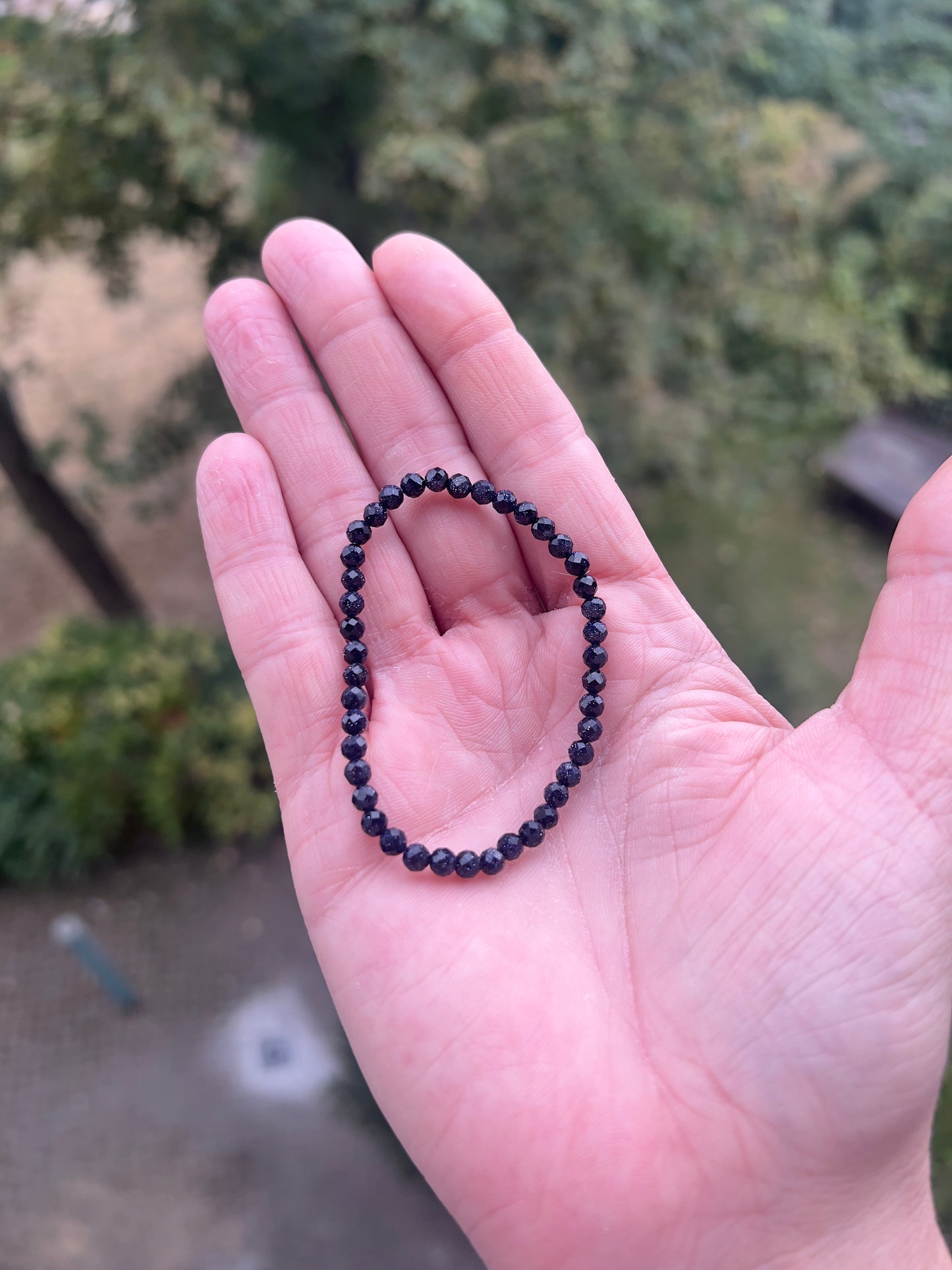 Blauer Goldfluss-Armband 4 mm facettiert | Hoffnung, Ruhe & innere Stärke