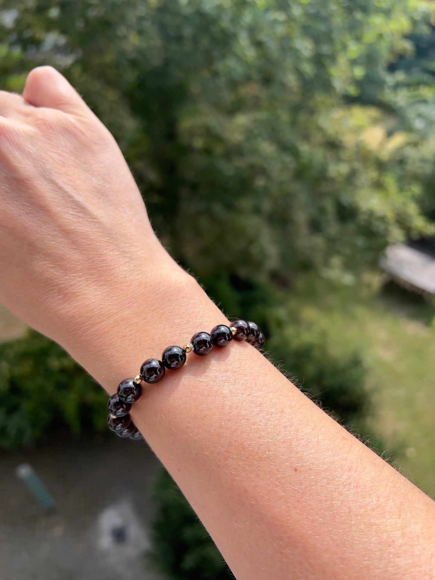 Lebenskraft & Leidenschaft – Armband mit Granat (AAA-Qualität, 8 mm)