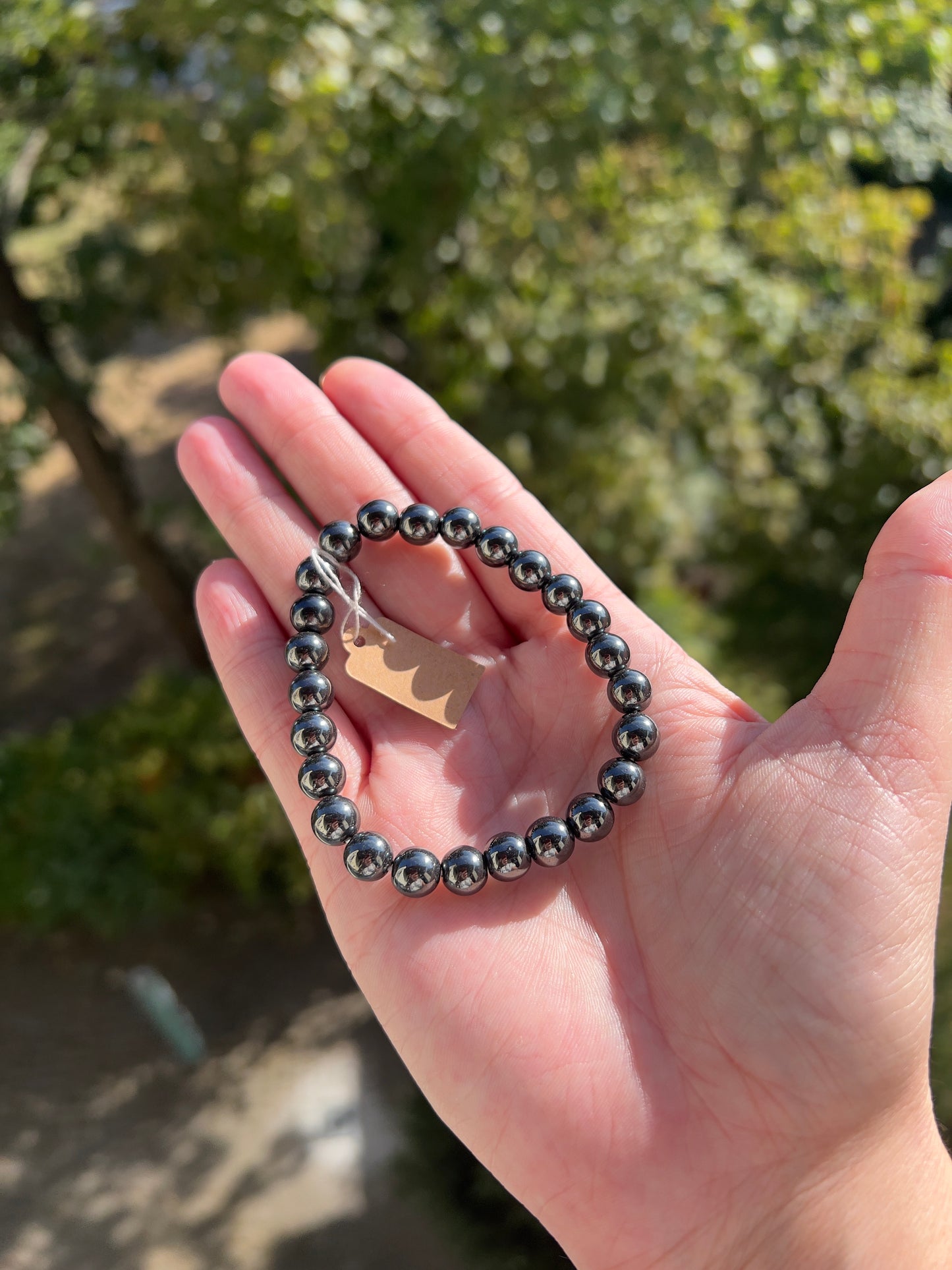 Armband Hämatit – 8 mm Natursteinperlen für Schutz, Erdung & Energiefluss