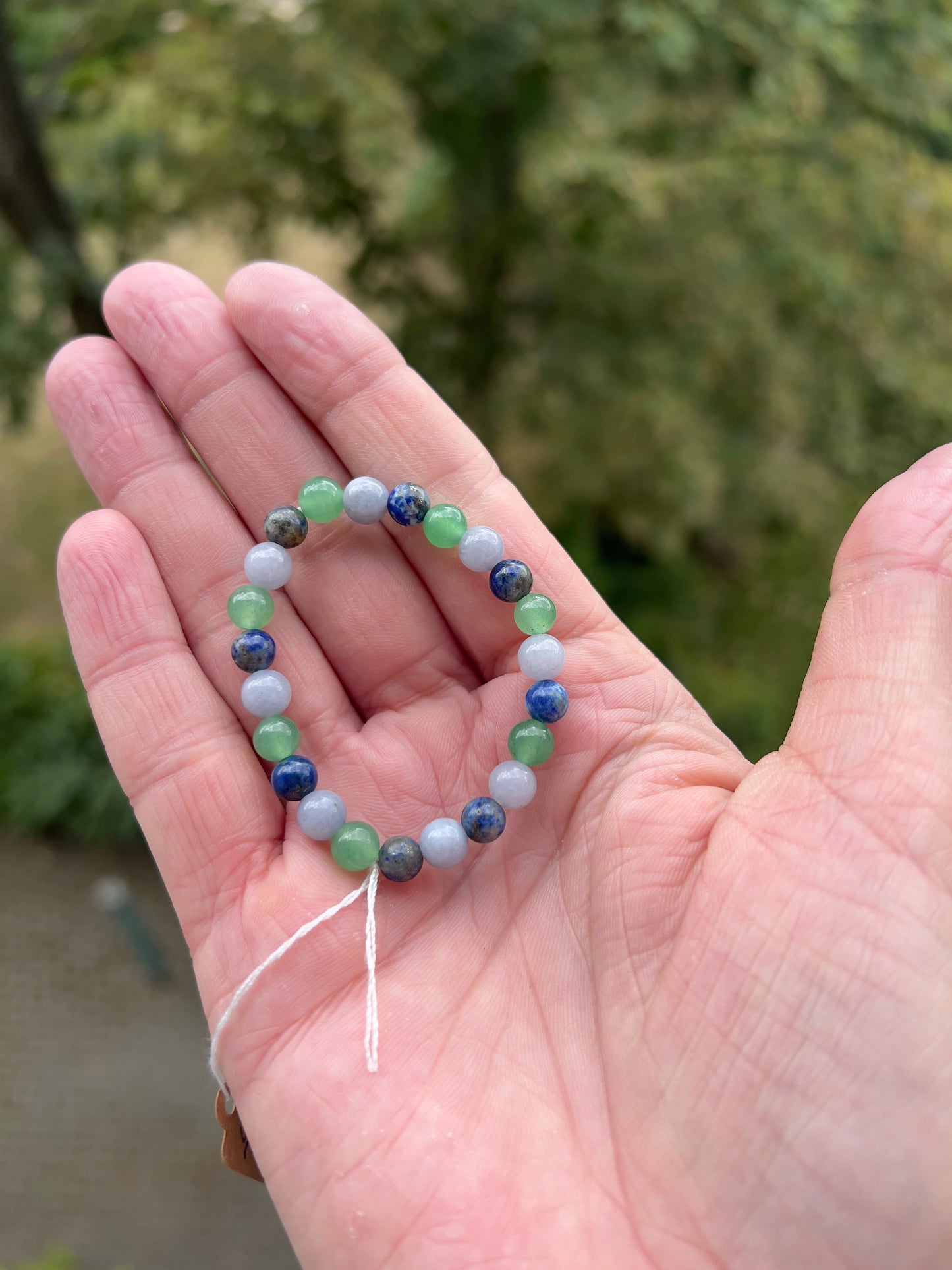 Armband „Ausdruck & Sprache“ – Grüner Aventurin, Blauer Chalcedon & Lapislazuli (6 mm)