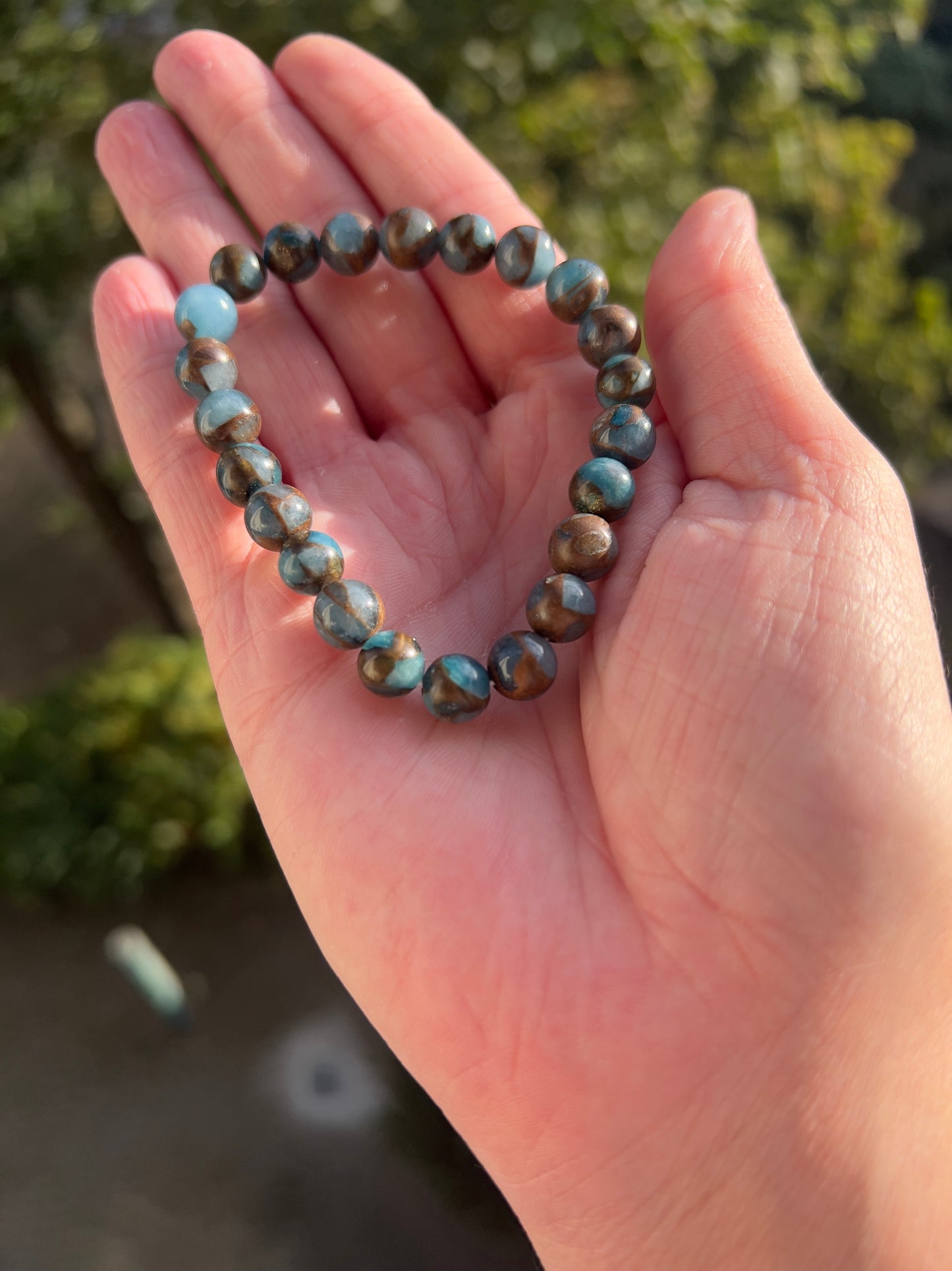 Armband aus Seeblauem Jaspis – 8 mm Perlen