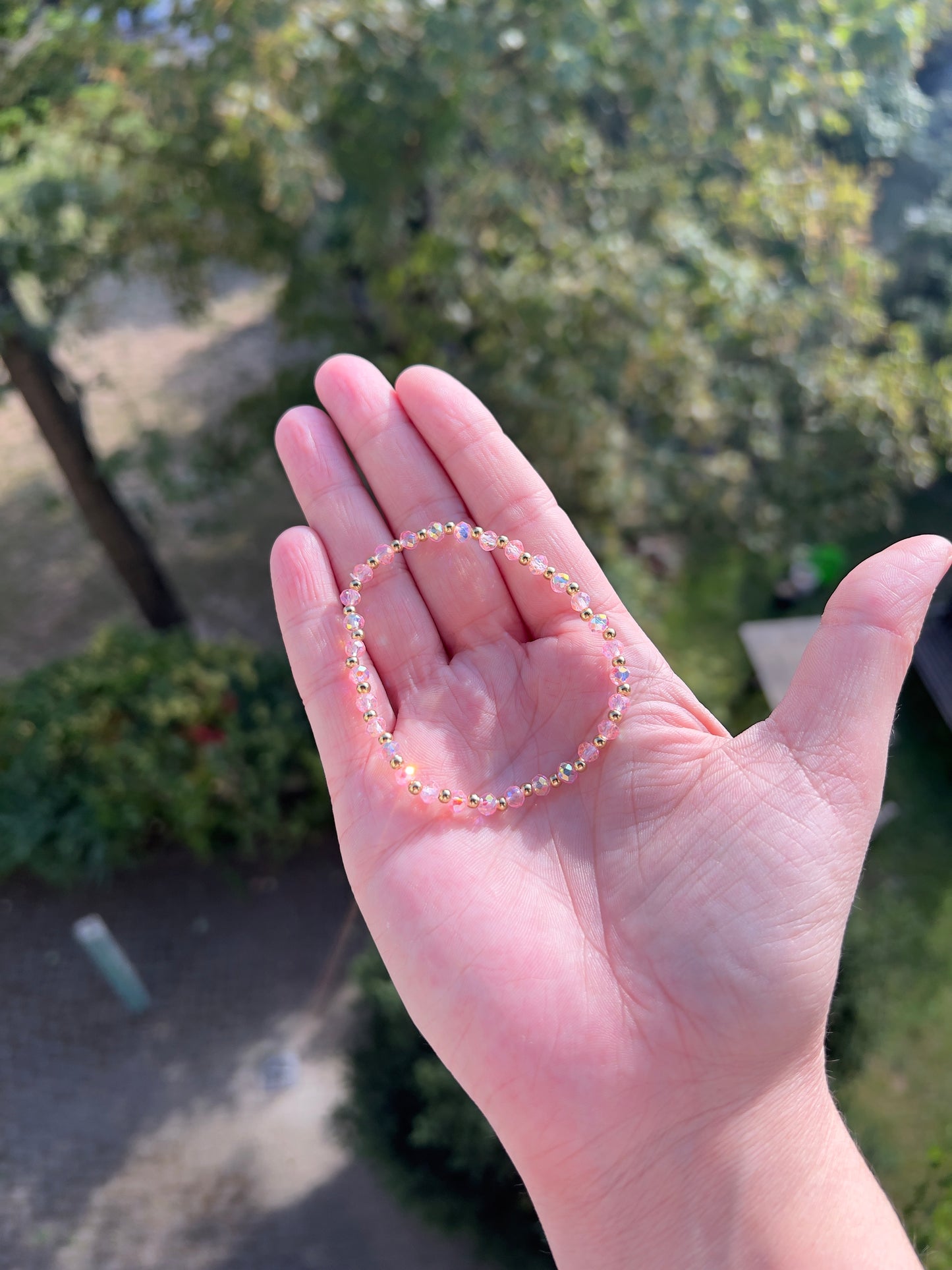 Armband aus facettiertem österreichischen Kristall in Rosé – 4 mm, wahlweise pur, mit 925er Silber oder vergoldetem Edelstahl