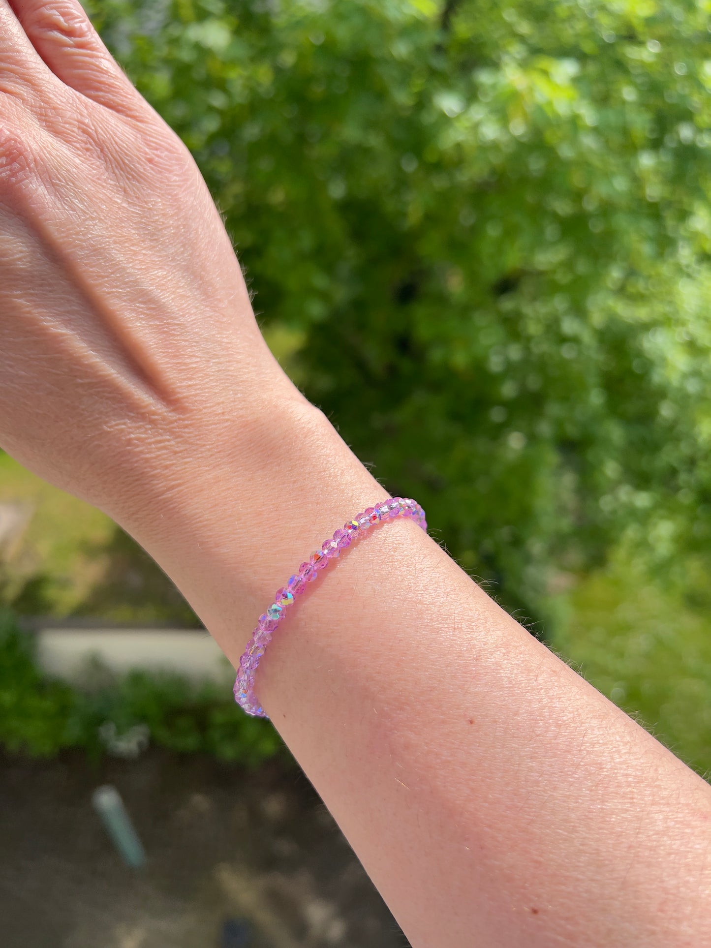 Facettiertes Kristallarmband Lavendelglanz – 4 mm | österreichischer Kristall | 925 Silber