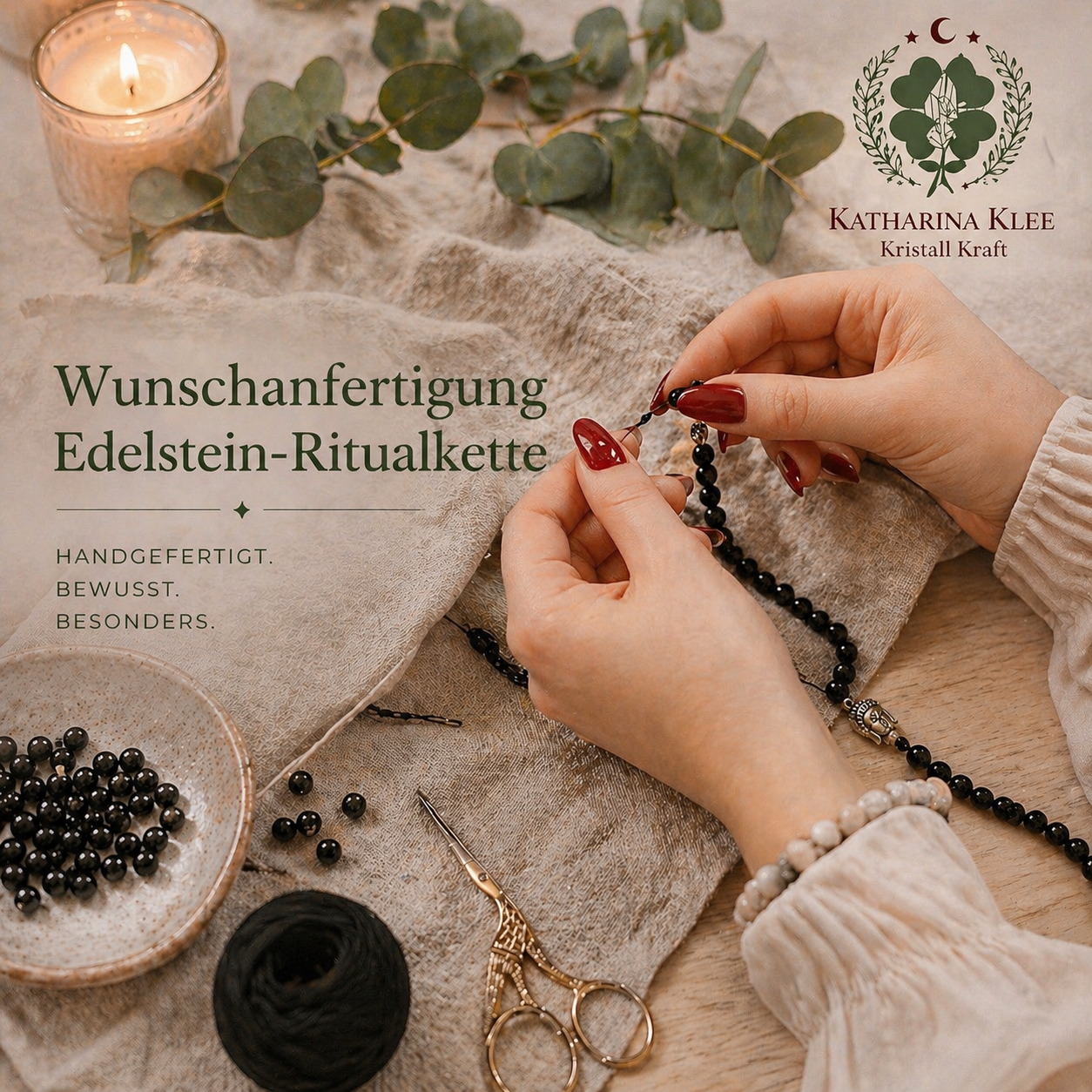 Wunschanfertigung Edelstein-Ritualkette – 108 Perlen | individuell für dich gefertigt