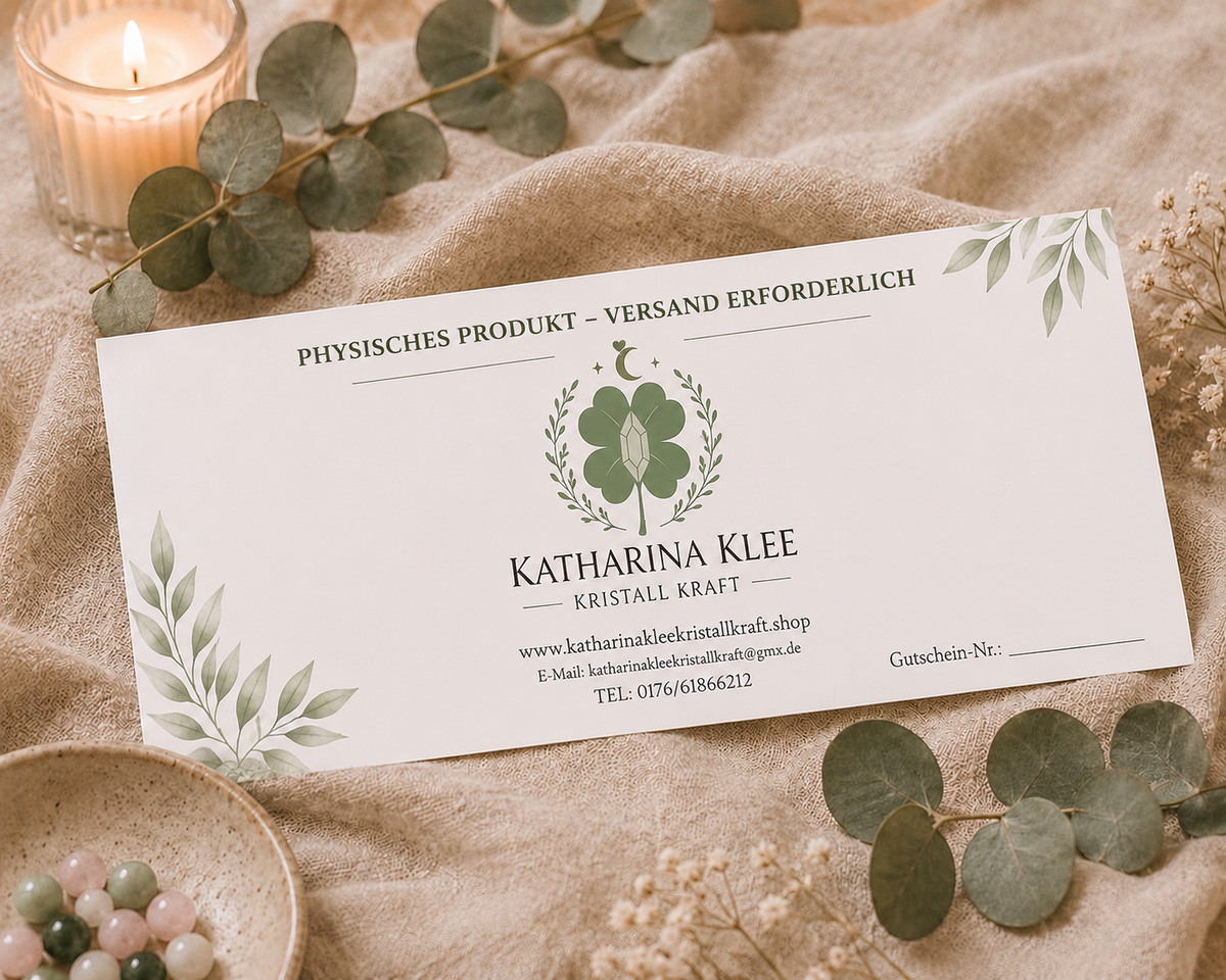Katharina Klee Kristallkraft Geschenkgutschein – physische Gutscheinkarte per Post
