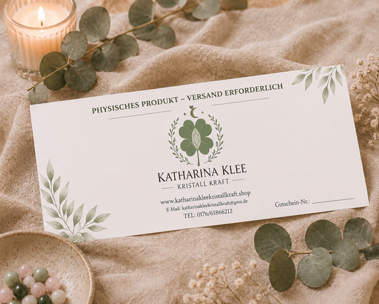 Katharina Klee Kristallkraft Geschenkgutschein – physische Gutscheinkarte per Post