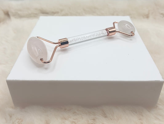 Rosenquarz Gesichtsroller – edler Beauty-Roller für entspannende Pflegeroutinen | Naturstein in Premium-Qualität