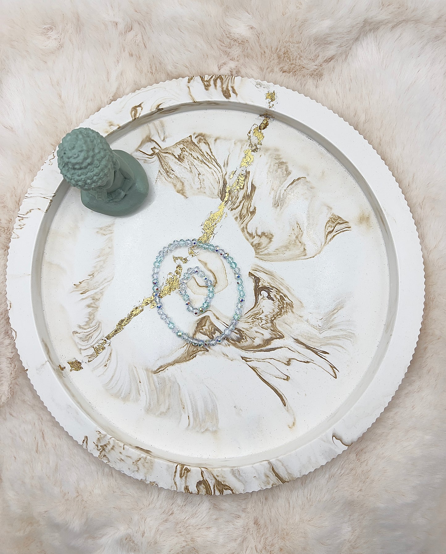 🎄 Adventstürchen 3 – Kristall-Set „Mintzauber“ (Armband & Ring, 4 mm facettiert)