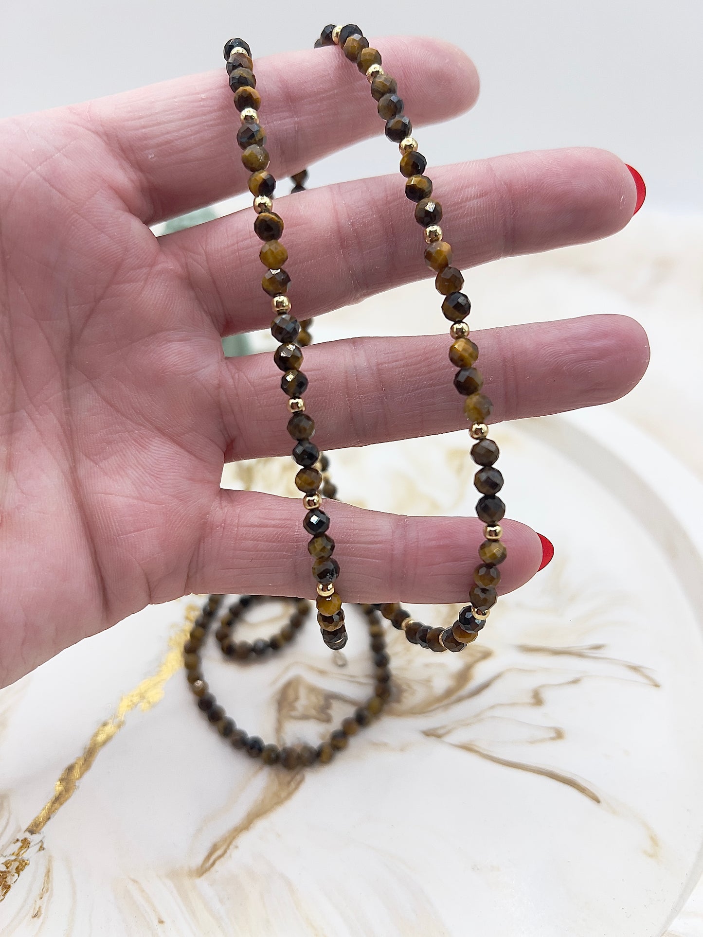 ✨ Adventstürchen Nr. 5 – Tigerauge-Set (Kette, Armband & Ring) – 20 % Adventsrabatt ✨