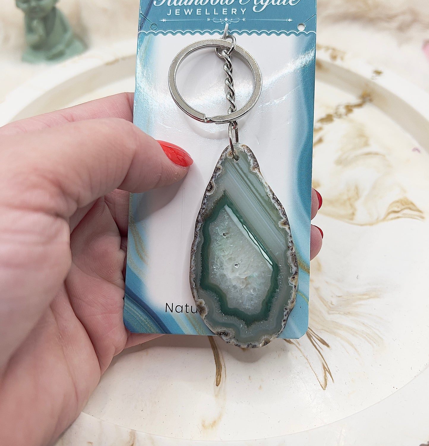 ⭐ Adventstürchen 6 – Rainbow Agate Schlüsselanhänger (verschiedene Farben) – heute 20% günstiger!