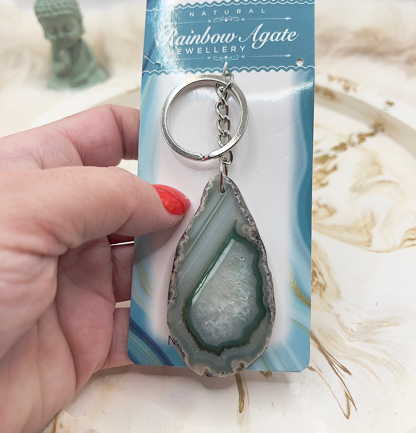 ⭐ Adventstürchen 6 – Rainbow Agate Schlüsselanhänger (verschiedene Farben) – heute 20% günstiger!