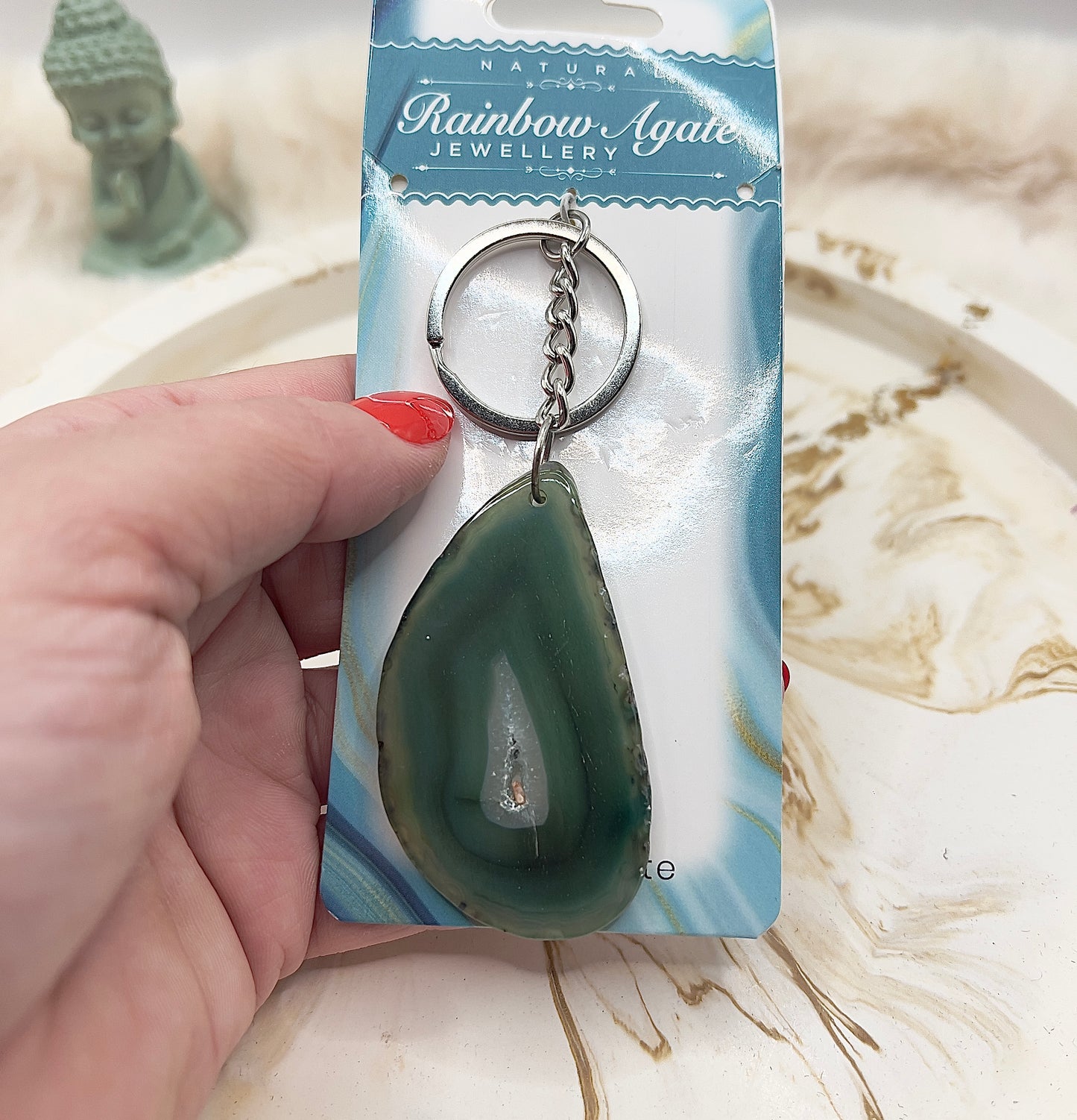 ⭐ Adventstürchen 6 – Rainbow Agate Schlüsselanhänger (verschiedene Farben) – heute 20% günstiger!