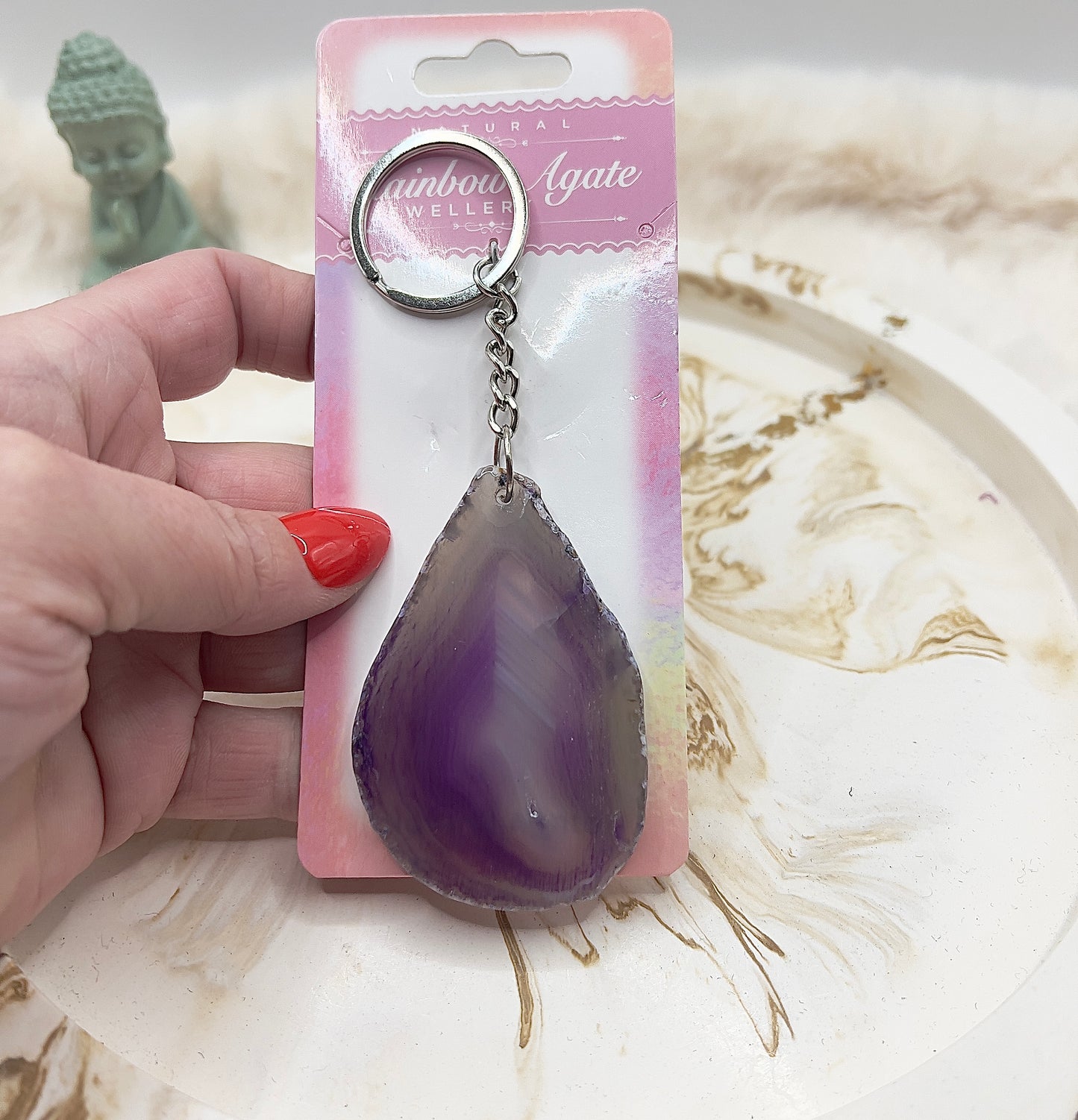 ⭐ Adventstürchen 6 – Rainbow Agate Schlüsselanhänger (verschiedene Farben) – heute 20% günstiger!