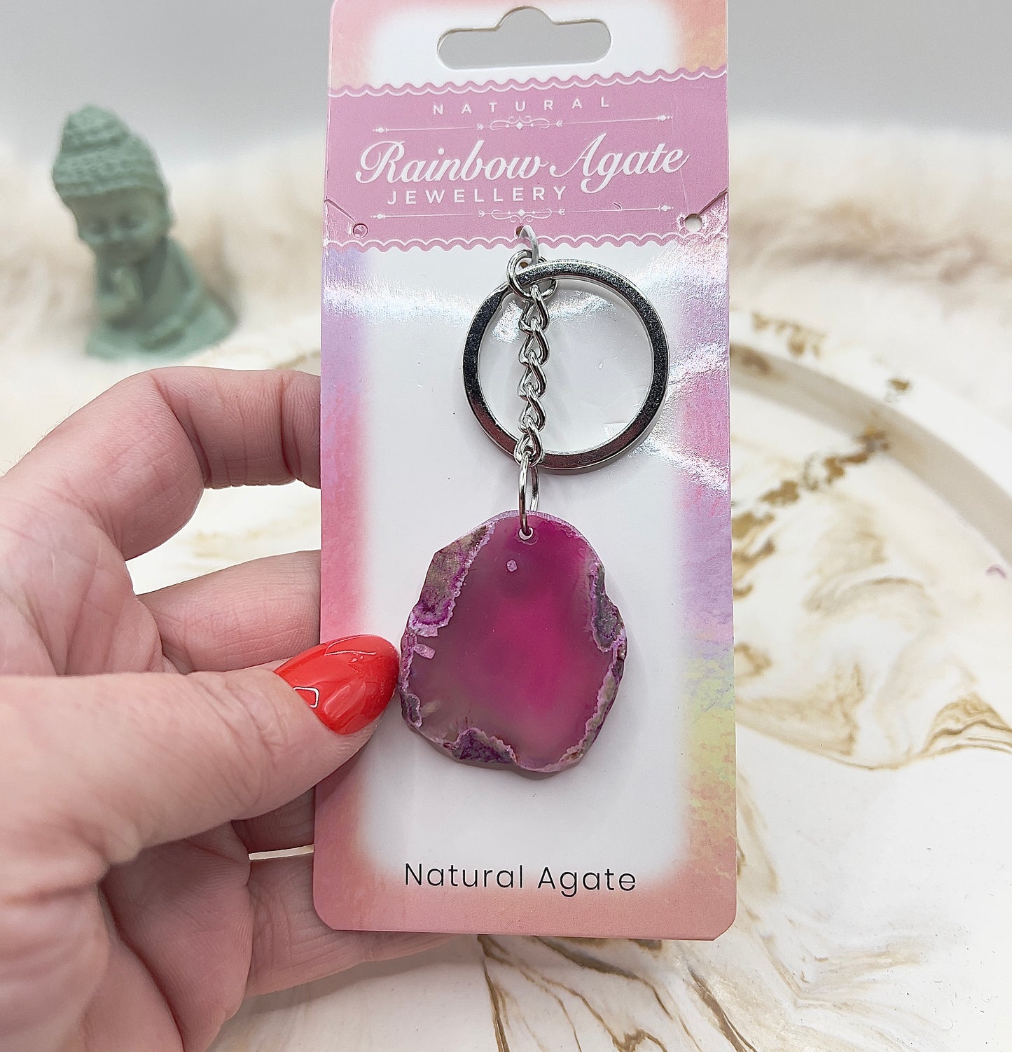 ⭐ Adventstürchen 6 – Rainbow Agate Schlüsselanhänger (verschiedene Farben) – heute 20% günstiger!