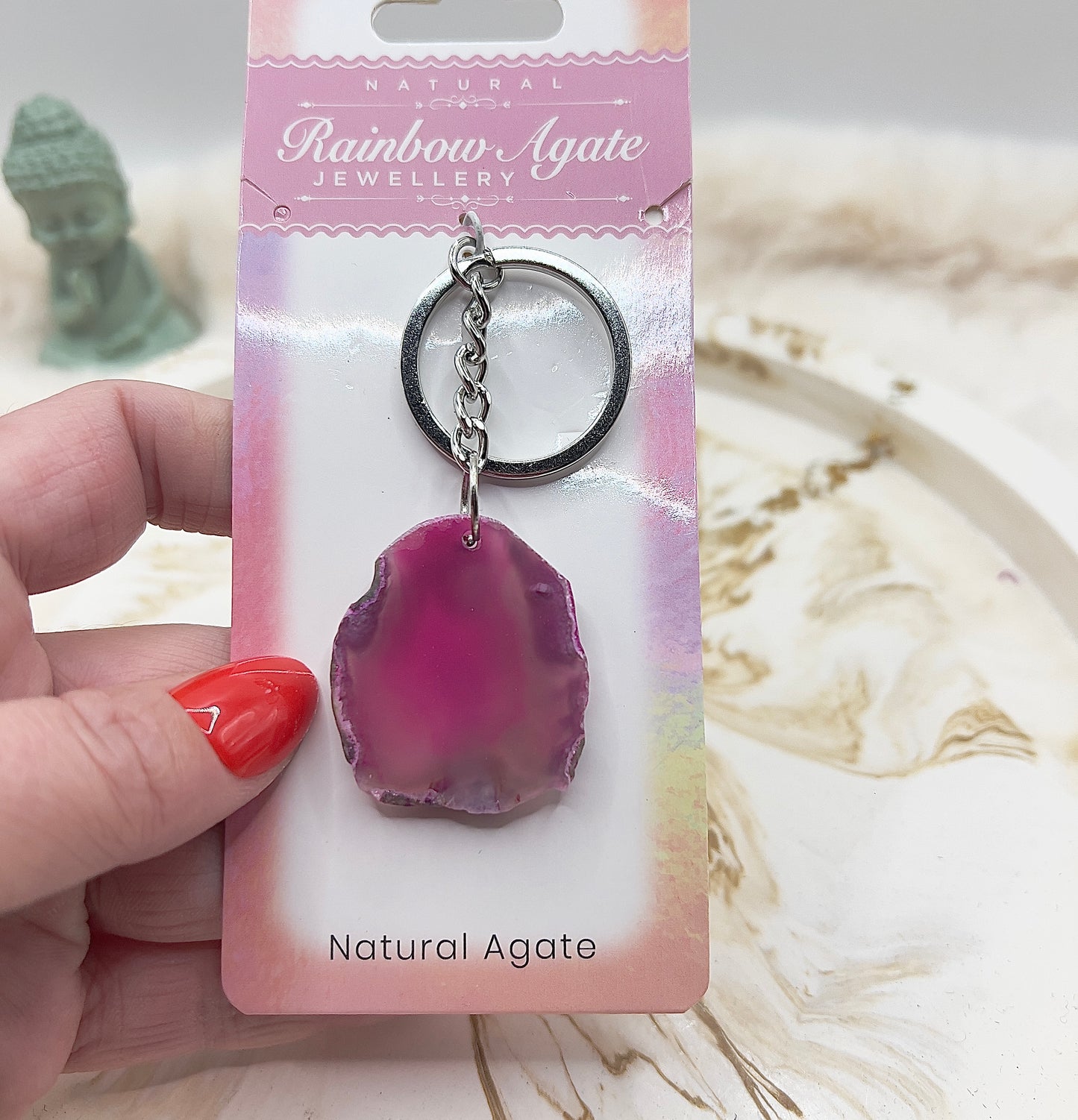 ⭐ Adventstürchen 6 – Rainbow Agate Schlüsselanhänger (verschiedene Farben) – heute 20% günstiger!