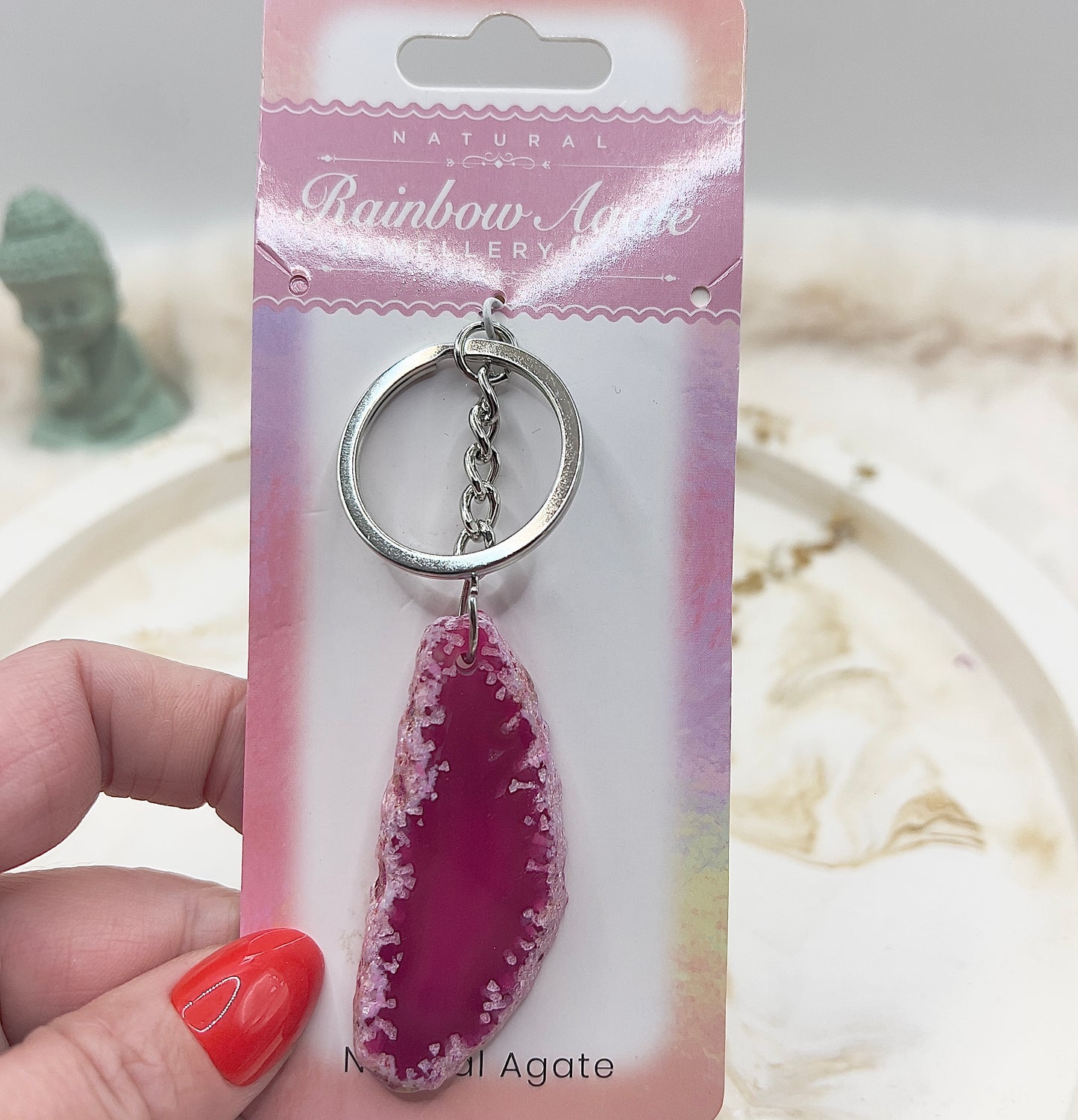 ⭐ Adventstürchen 6 – Rainbow Agate Schlüsselanhänger (verschiedene Farben) – heute 20% günstiger!