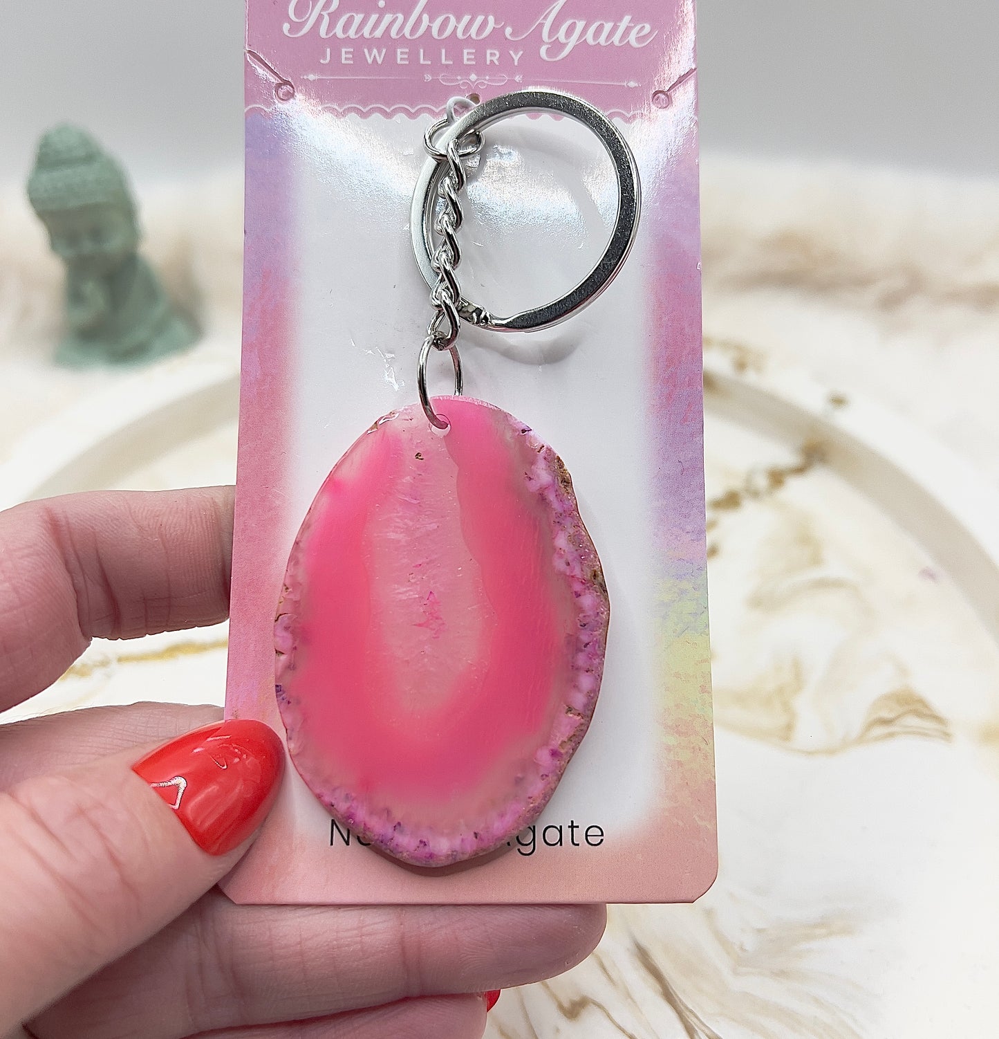 ⭐ Adventstürchen 6 – Rainbow Agate Schlüsselanhänger (verschiedene Farben) – heute 20% günstiger!