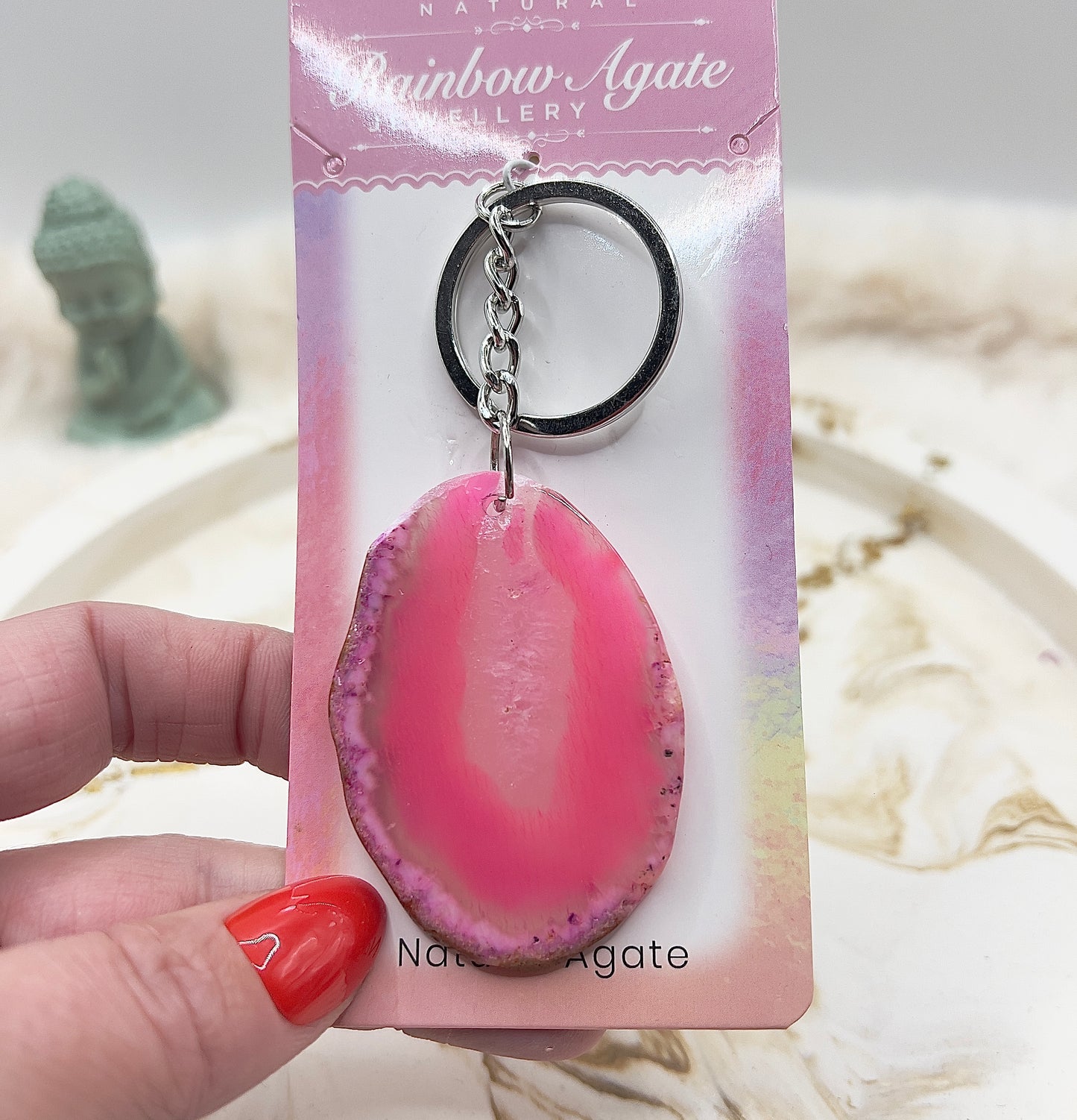 ⭐ Adventstürchen 6 – Rainbow Agate Schlüsselanhänger (verschiedene Farben) – heute 20% günstiger!