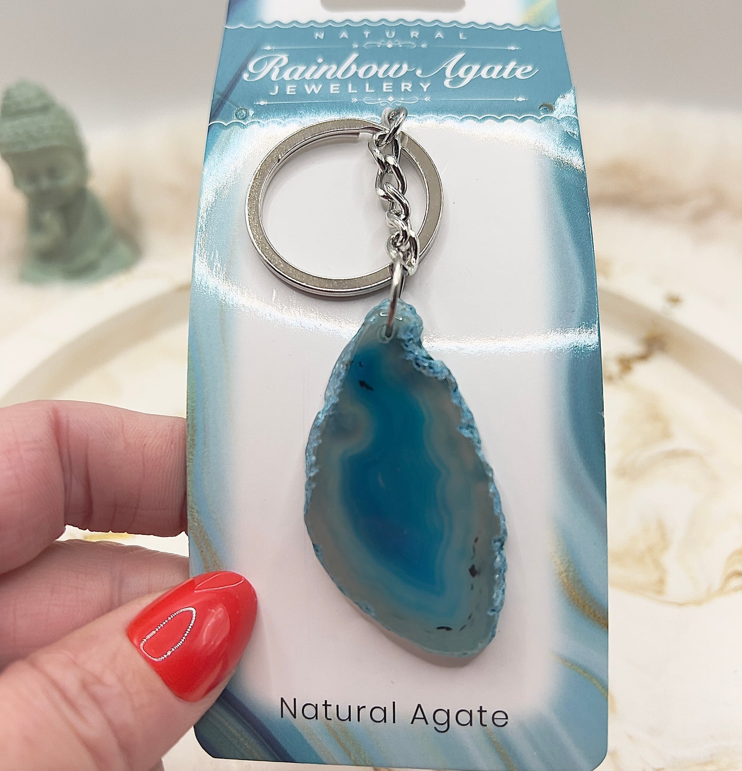 ⭐ Adventstürchen 6 – Rainbow Agate Schlüsselanhänger (verschiedene Farben) – heute 20% günstiger!