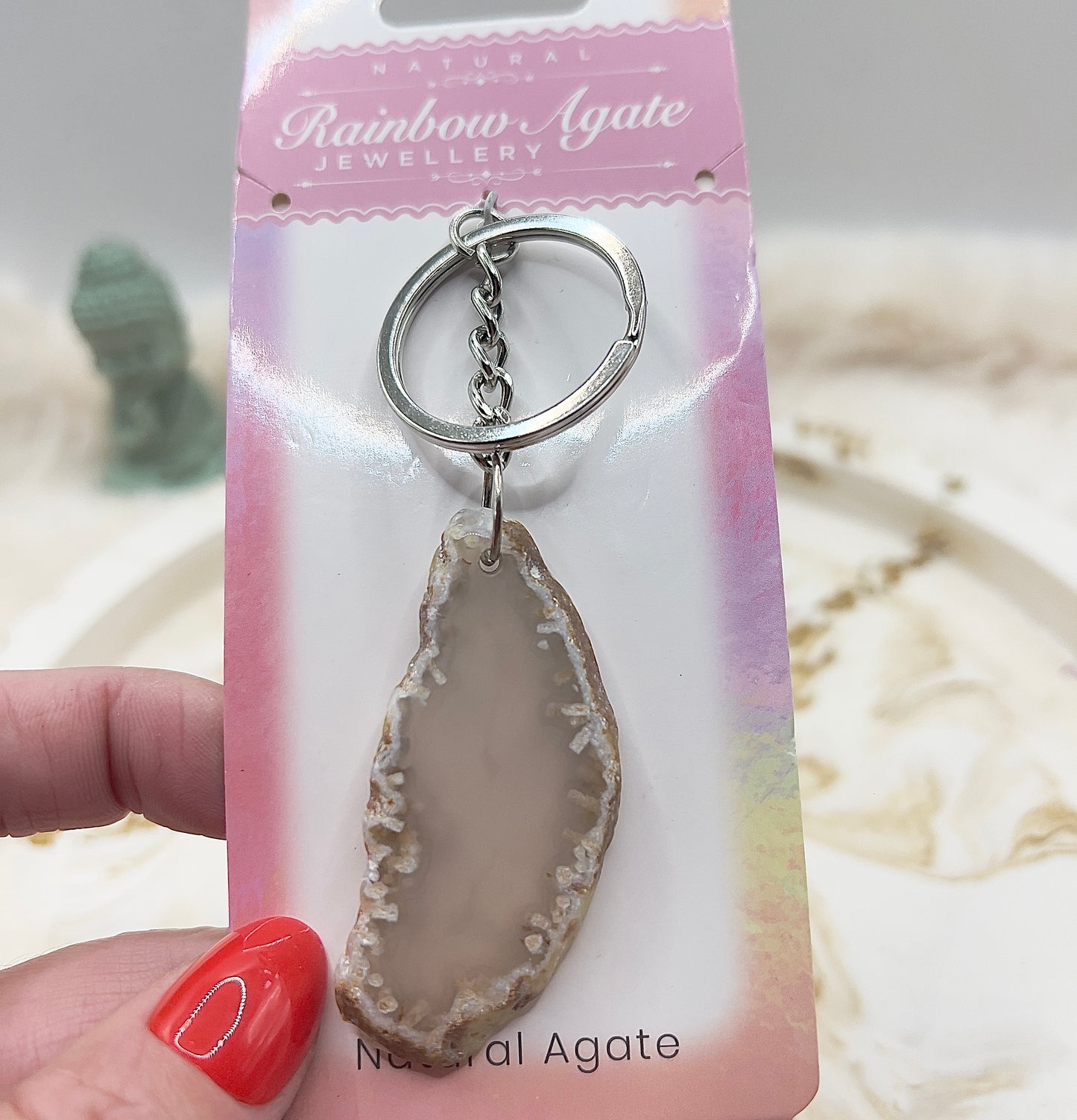 ⭐ Adventstürchen 6 – Rainbow Agate Schlüsselanhänger (verschiedene Farben) – heute 20% günstiger!