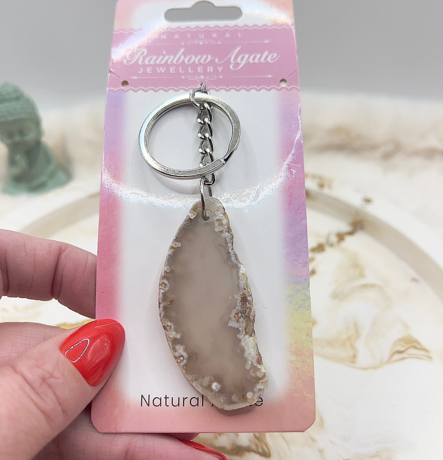 ⭐ Adventstürchen 6 – Rainbow Agate Schlüsselanhänger (verschiedene Farben) – heute 20% günstiger!