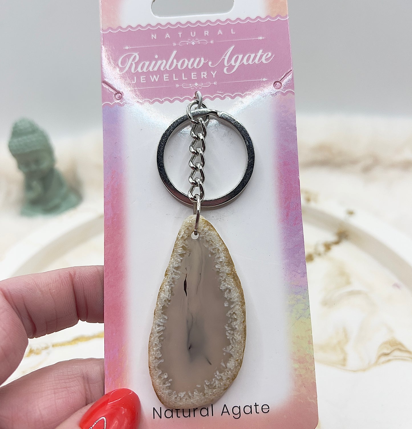 ⭐ Adventstürchen 6 – Rainbow Agate Schlüsselanhänger (verschiedene Farben) – heute 20% günstiger!