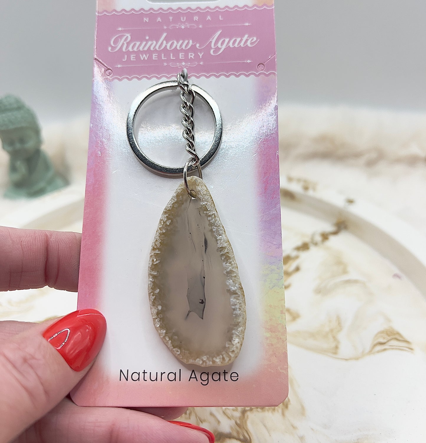 ⭐ Adventstürchen 6 – Rainbow Agate Schlüsselanhänger (verschiedene Farben) – heute 20% günstiger!