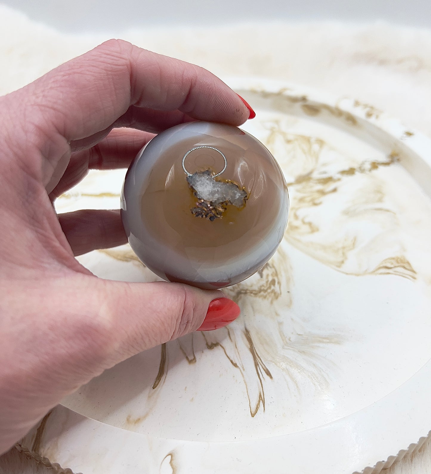 Achat-Kugel 274 g – Natur Schönheit mit einzigartiger Maserung | Erdung & Ruhe