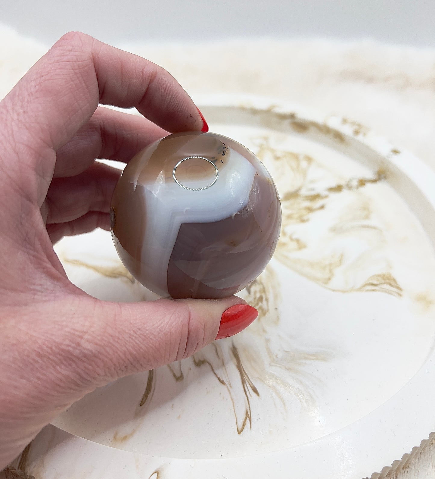 Achat-Kugel 274 g – Natur Schönheit mit einzigartiger Maserung | Erdung & Ruhe