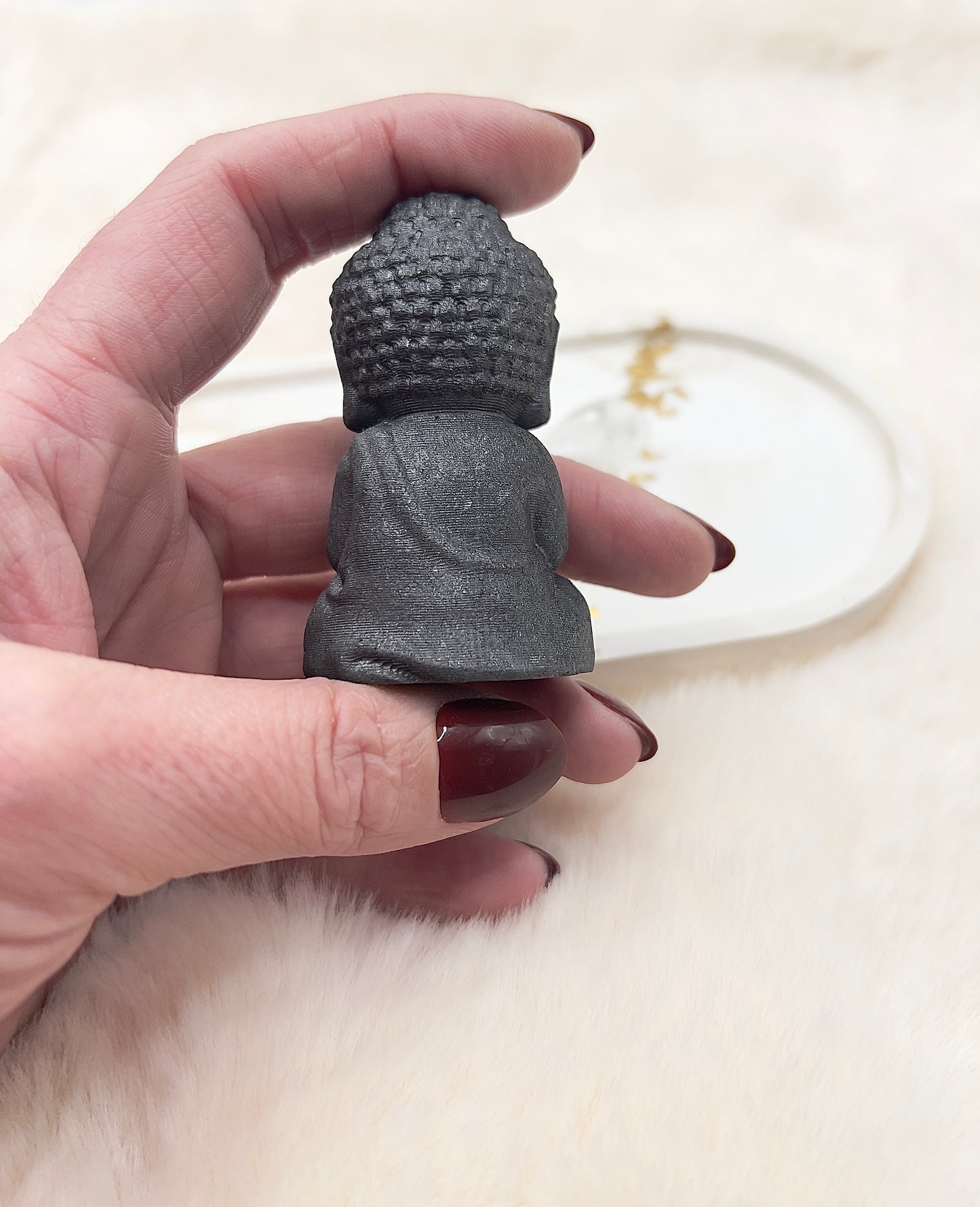 ✨ Adventstürchen 11 – Schungit-Buddha mit Bergkristall ✨